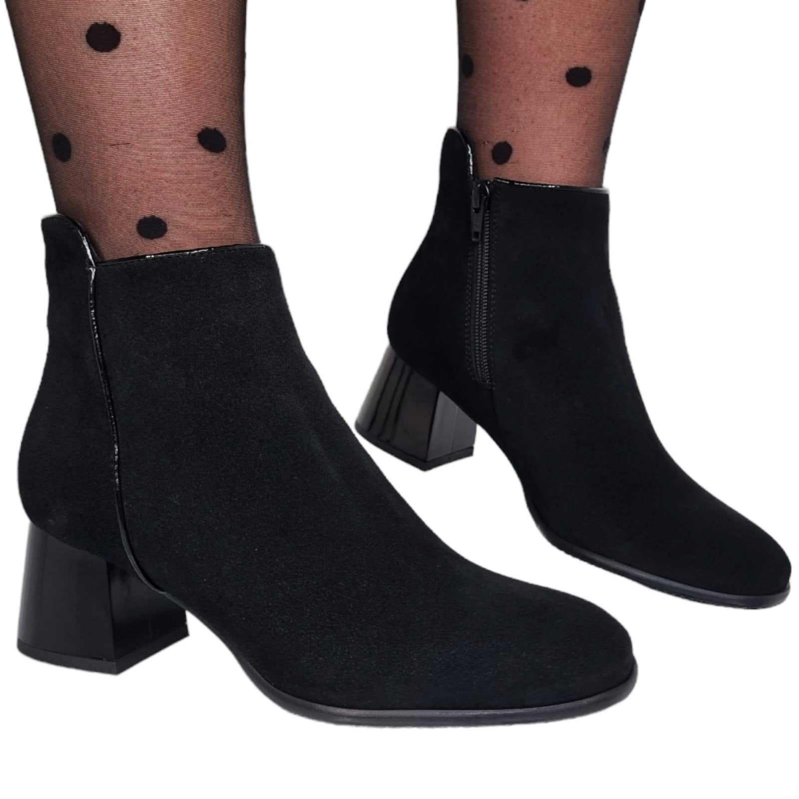 Ghete Damă Elegante Din Piele Naturală Negru Vel 40155