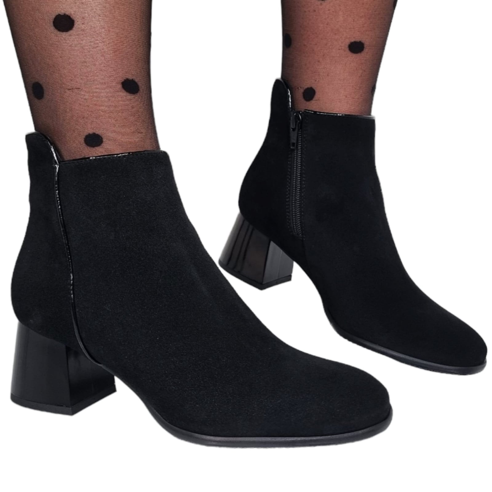 Ghete Damă Elegante Din Piele Naturală Negru Vel 40155