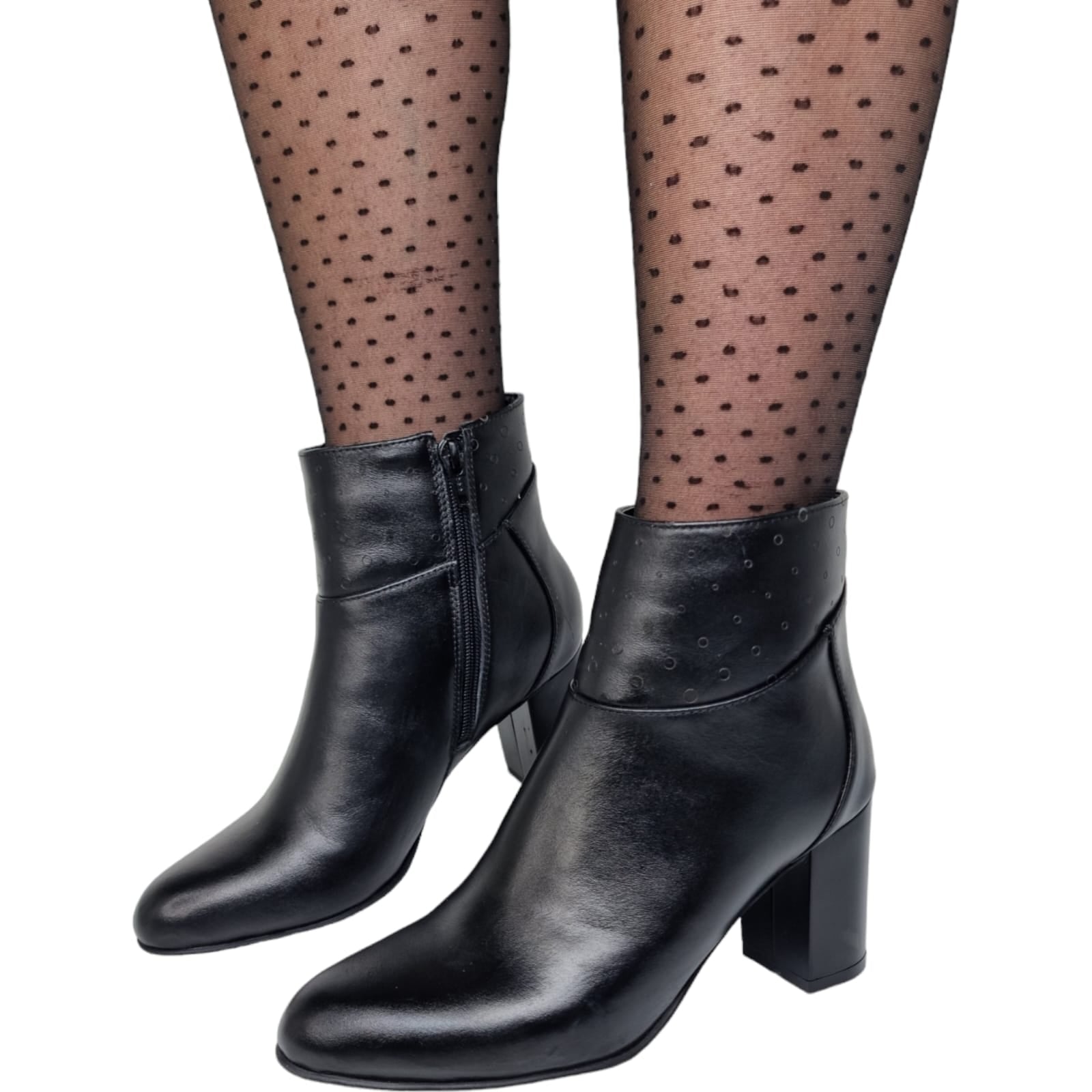 Ghete Damă Elegante Din Piele Naturală Neagră 40172