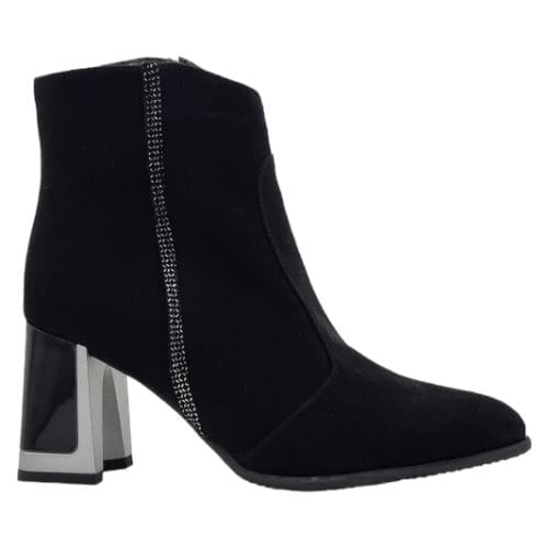 Ghete Damă Elegante Din Piele Naturală NEAGRA 40163