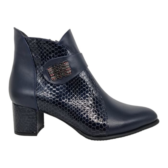 Ghete Damă Elegante Din Piele Naturală Blue 40217
