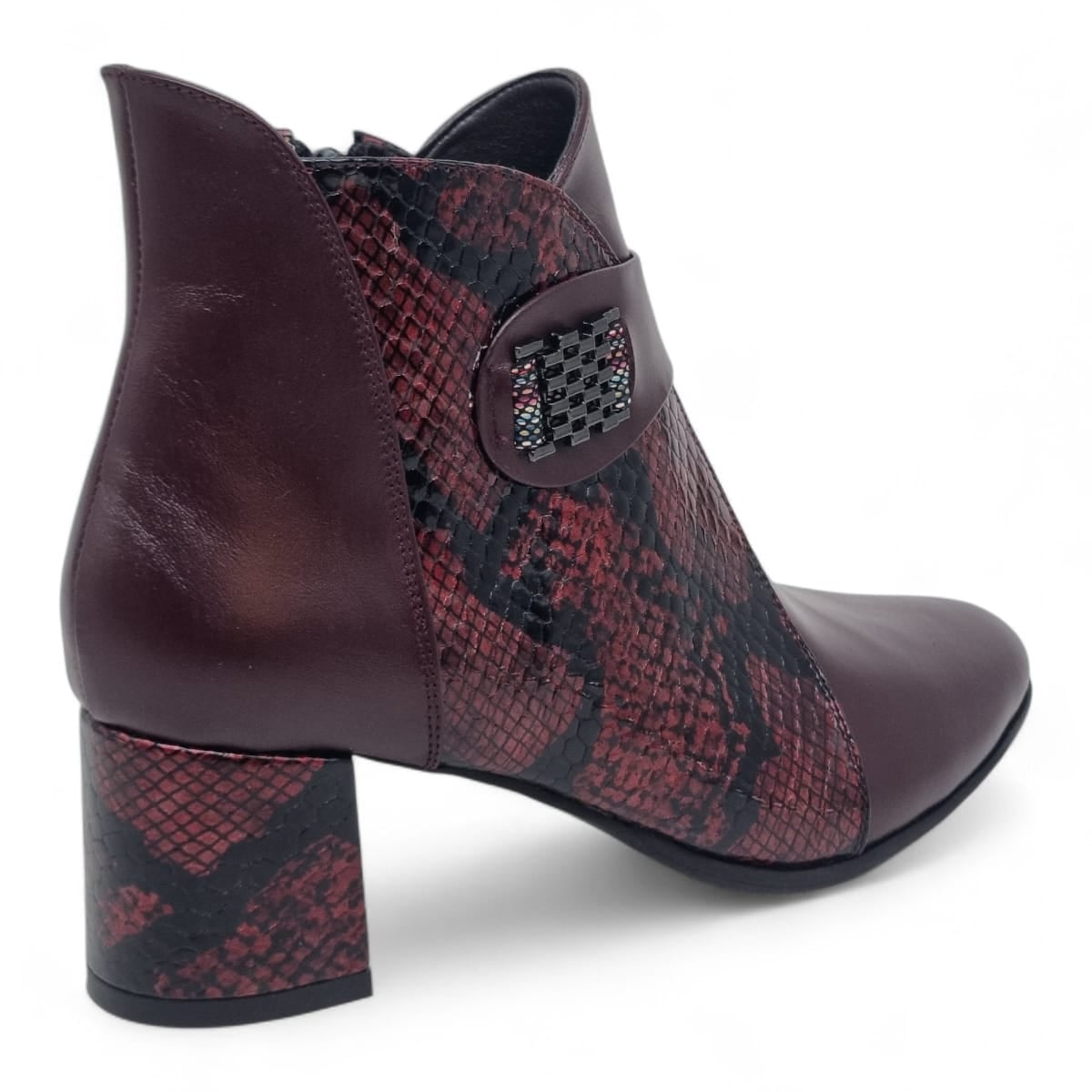 Ghete Damă Elegante Din Piele Naturală Bordo 40215