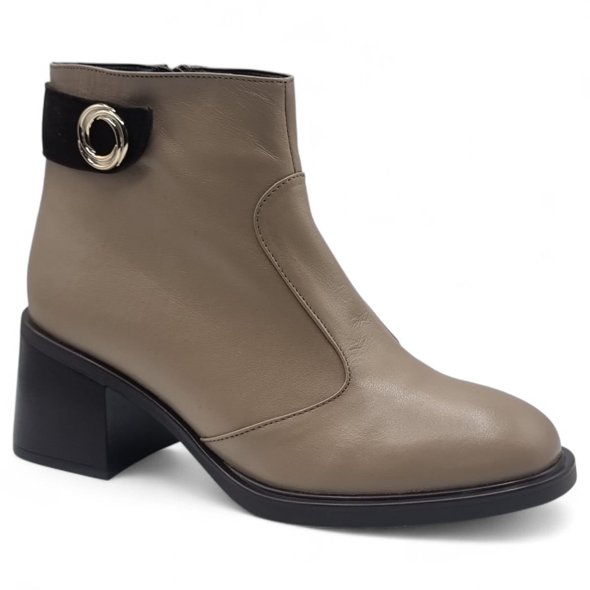 Ghete Damă Elegante Din Piele Naturală Cafe 40218