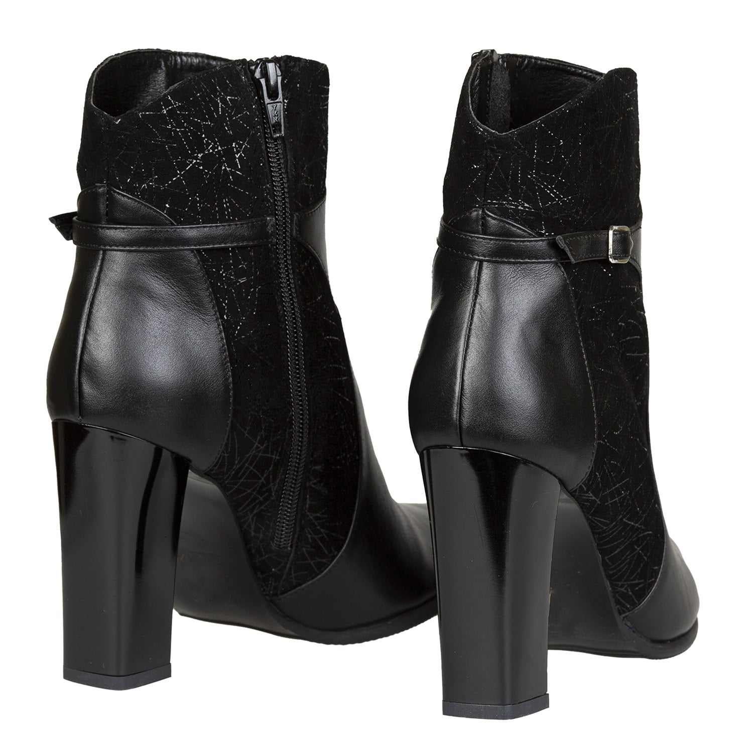 Ghete Damă Elegante Din Piele Naturală Neagră 40106