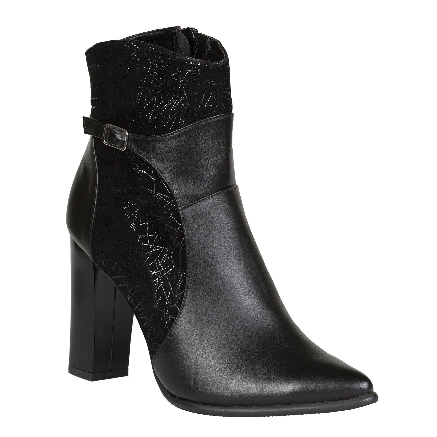 Ghete Damă Elegante Din Piele Naturală Neagră 40106