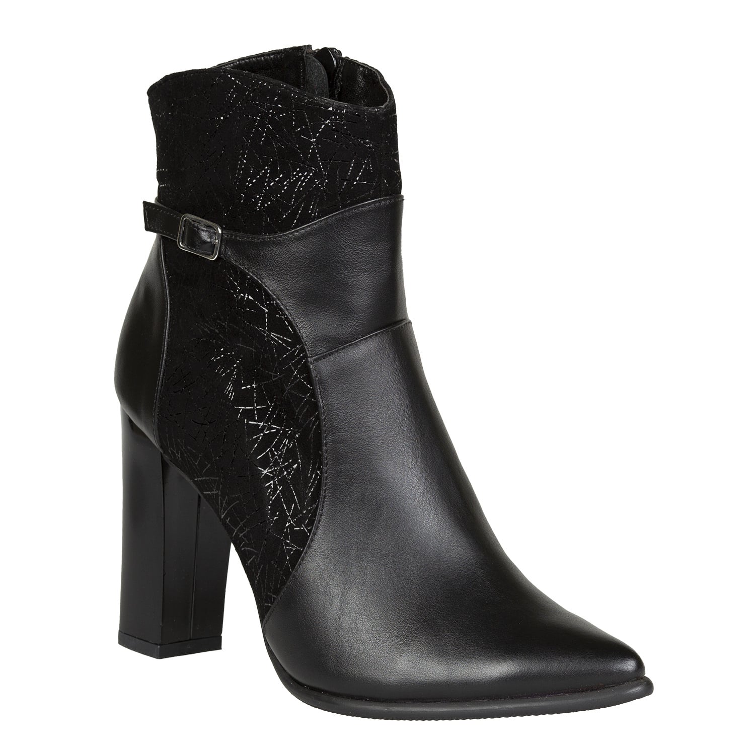 Ghete Damă Elegante Din Piele Naturală Neagră 40106
