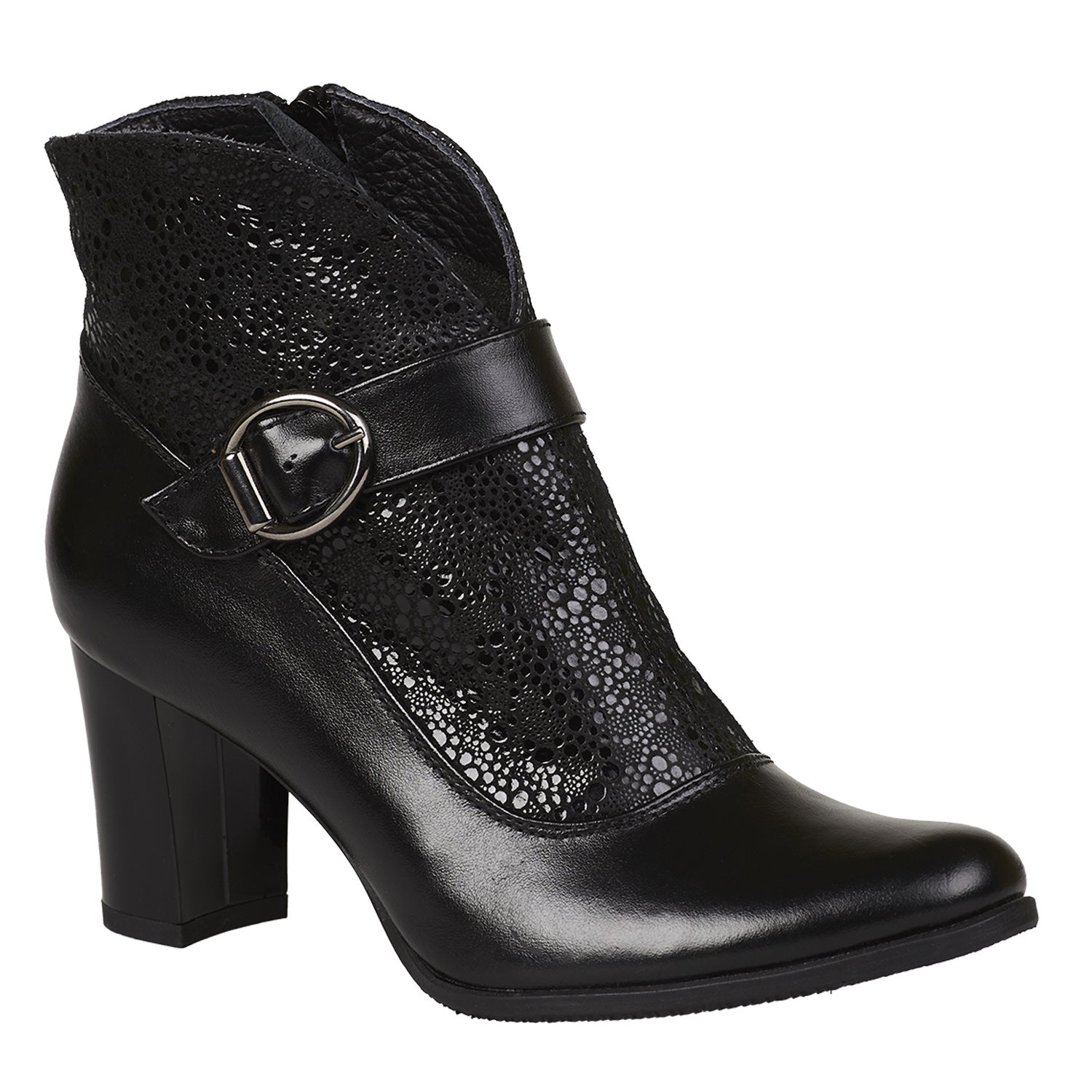 Ghete Damă Elegante Din Piele Naturală Neagră 40114