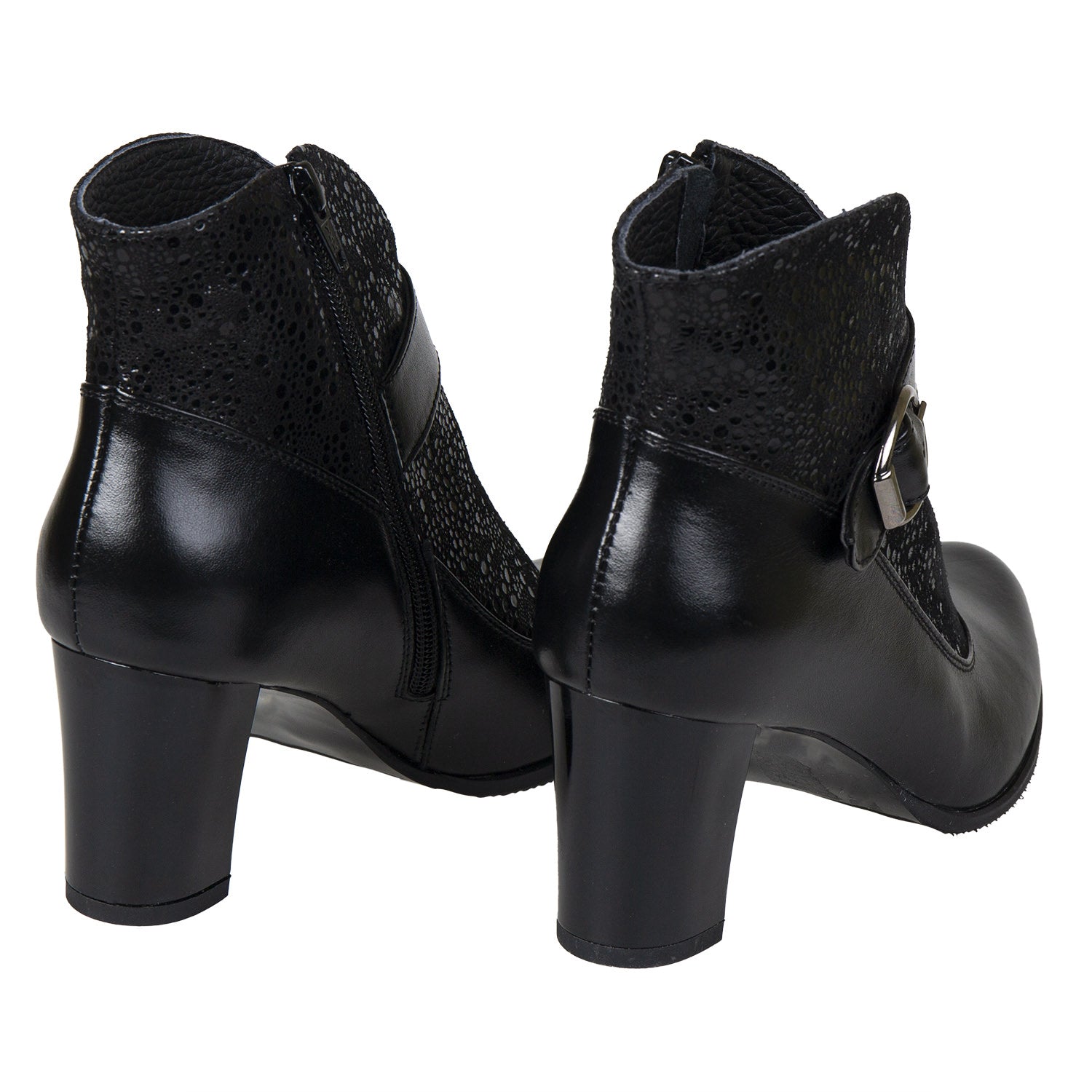 Ghete Damă Elegante Din Piele Naturală Neagră 40114