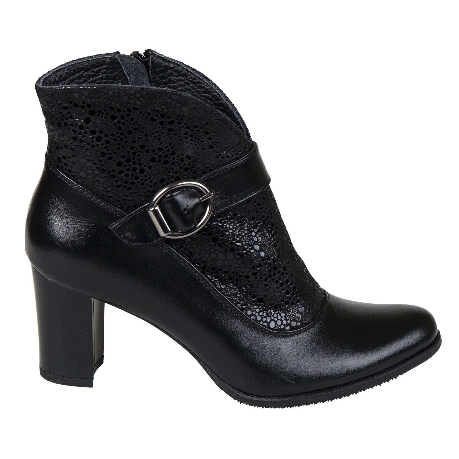 Ghete Damă Elegante Din Piele Naturală Neagră 40114