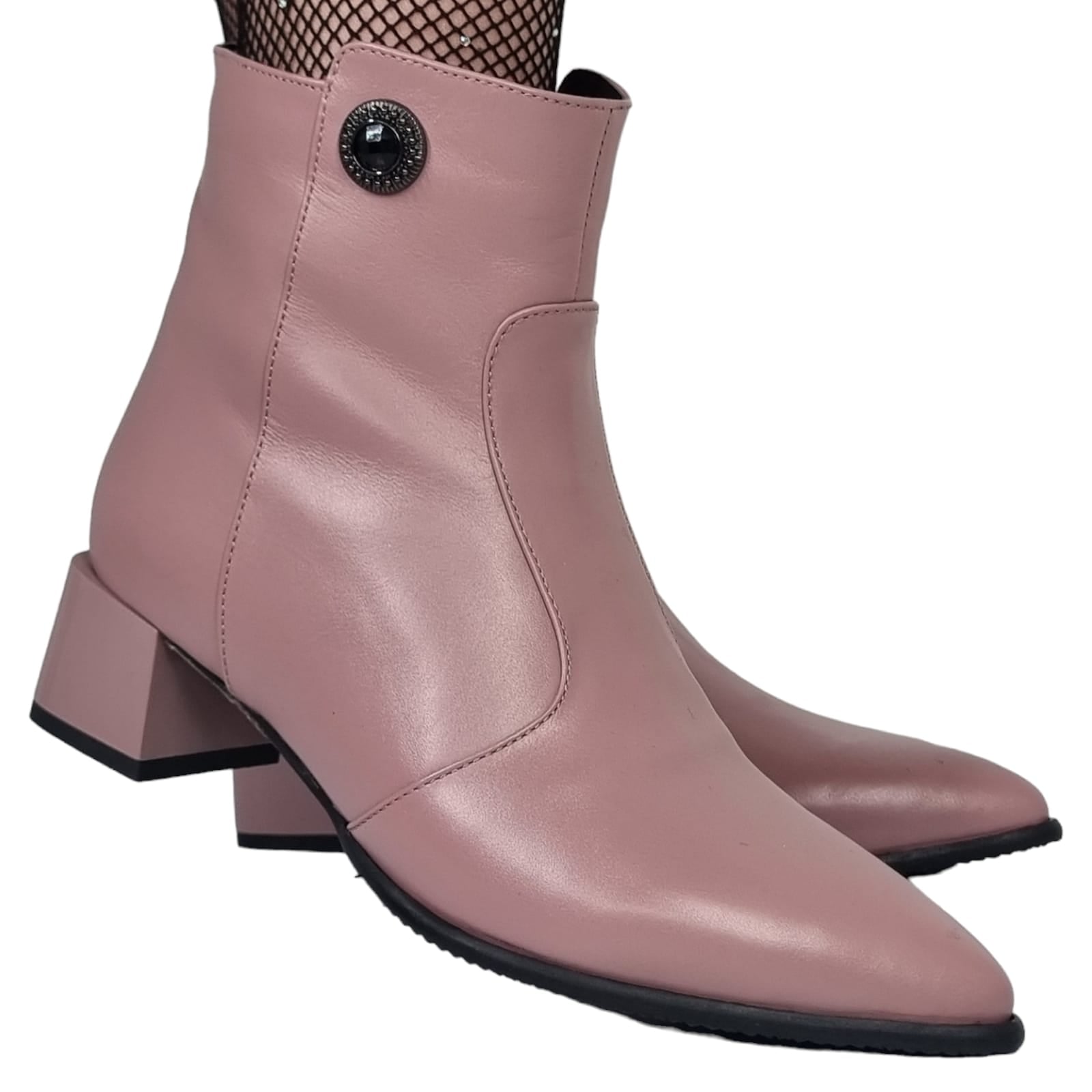 Ghete Damă Elegante Din Piele Naturală Lila 40116