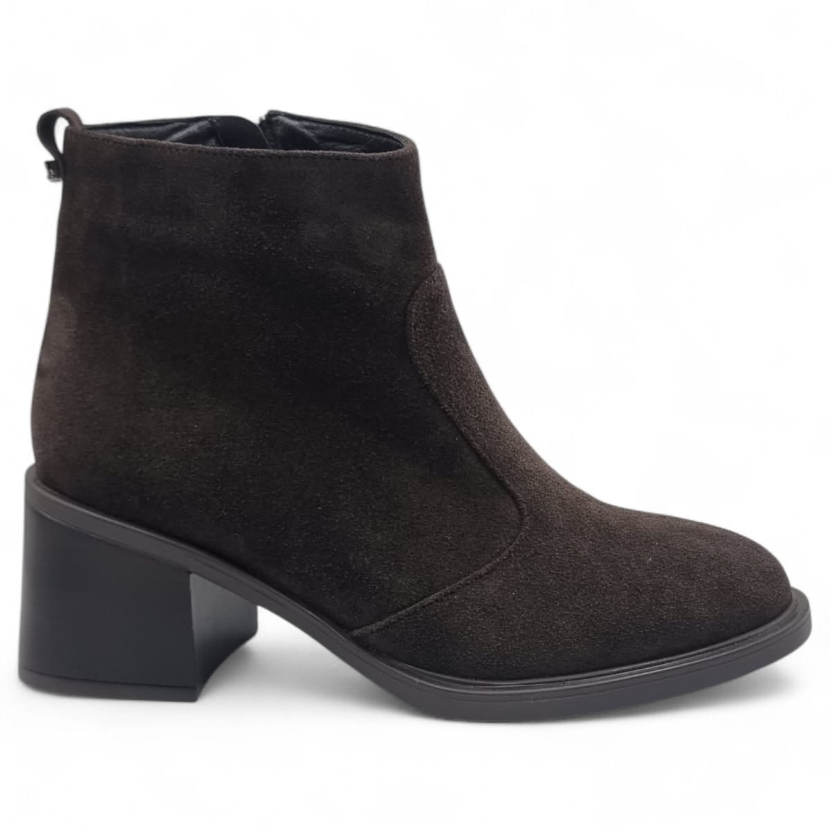 Ghete Damă Elegante Din Piele Întoarsă Maro Velur 40220