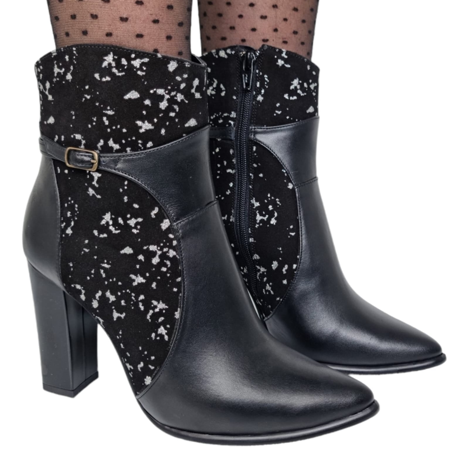 Ghete Damă Elegante Din Piele Naturală Neagră Arg 40168