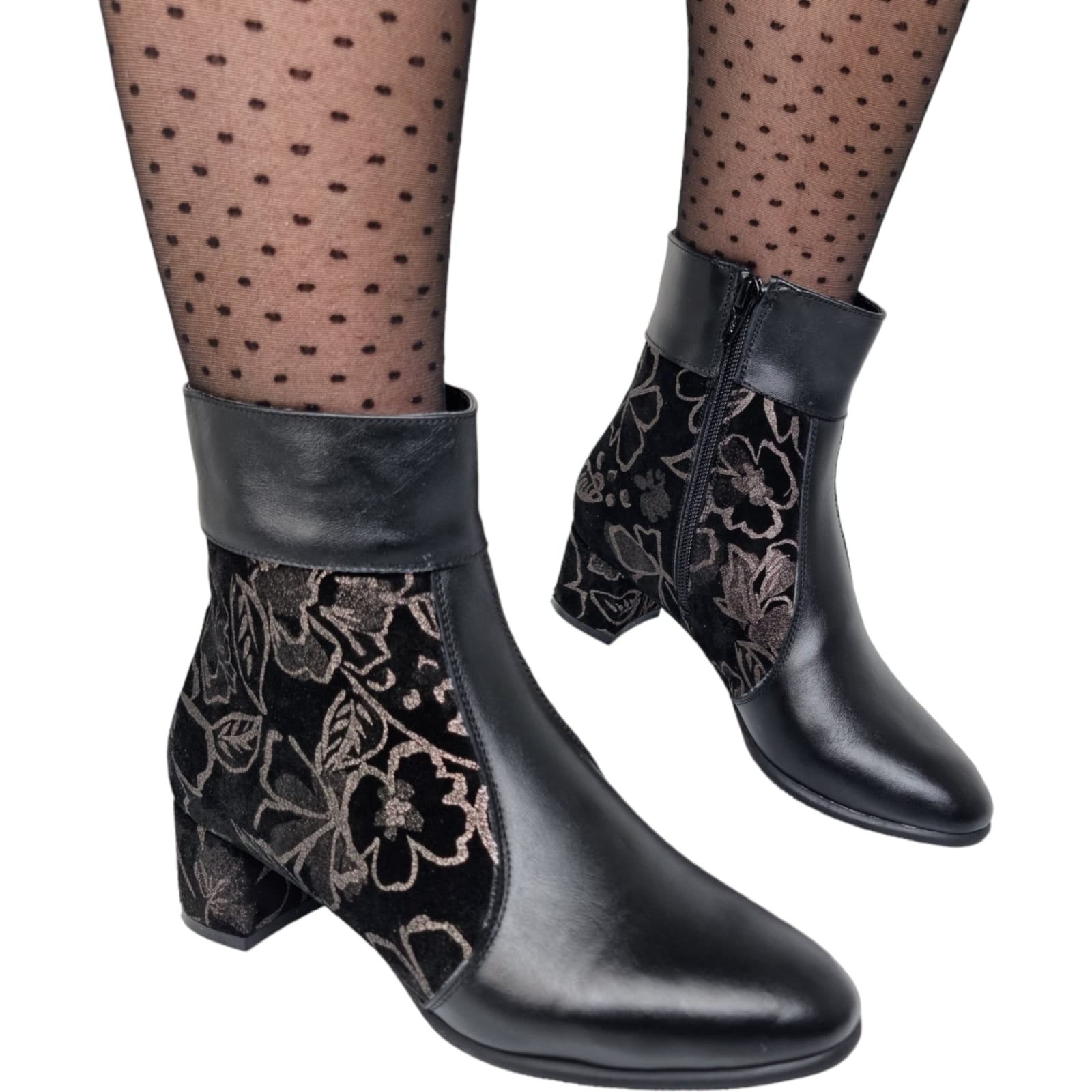 Ghete Damă Elegante Din Piele Naturală Neagră 40171
