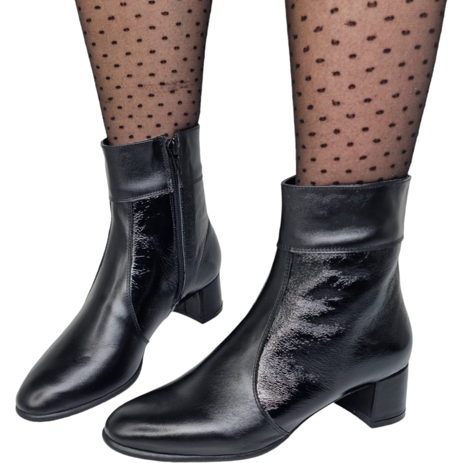 Ghete Damă Elegante Din Piele Naturală Neagră 40173
