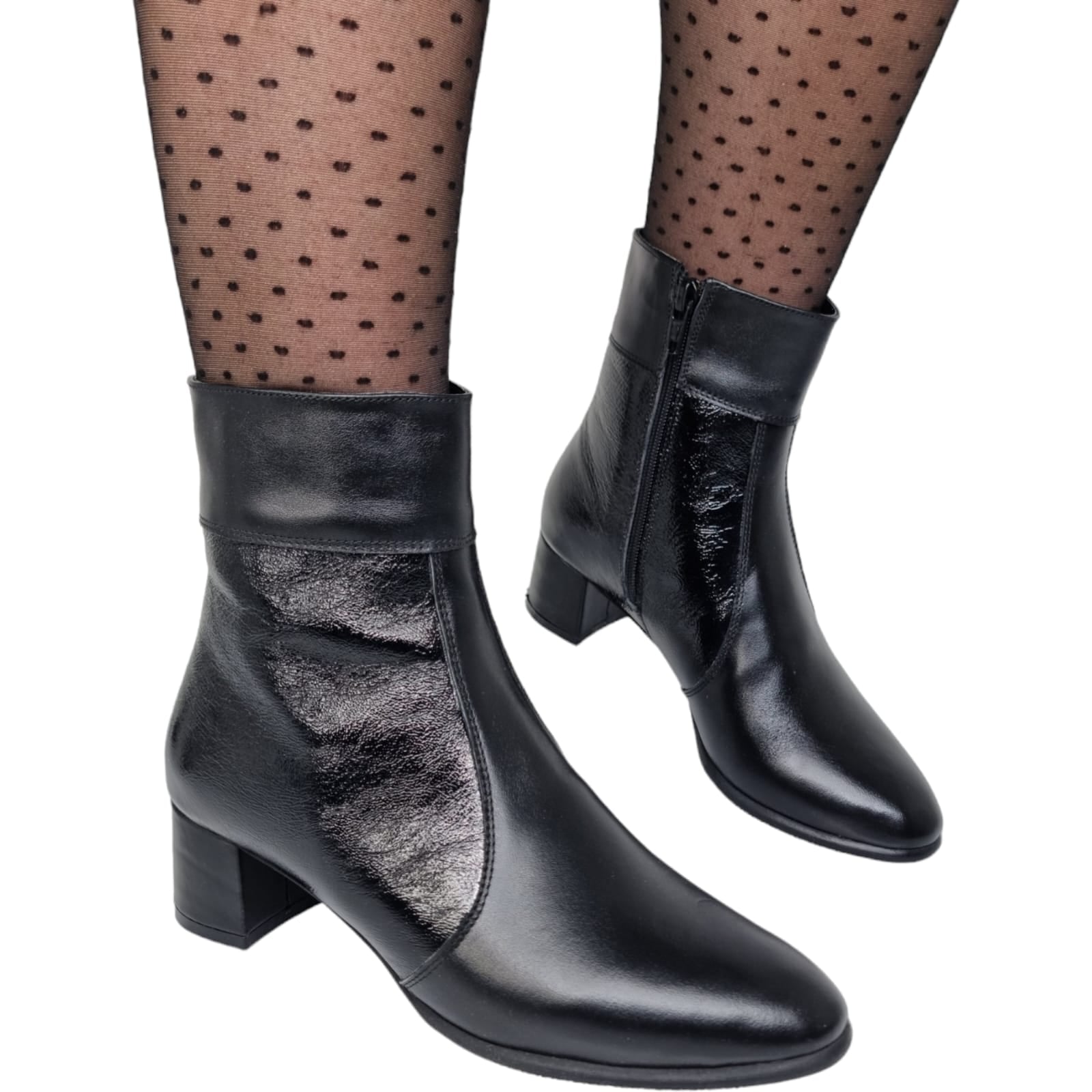 Ghete Damă Elegante Din Piele Naturală Neagră 40173