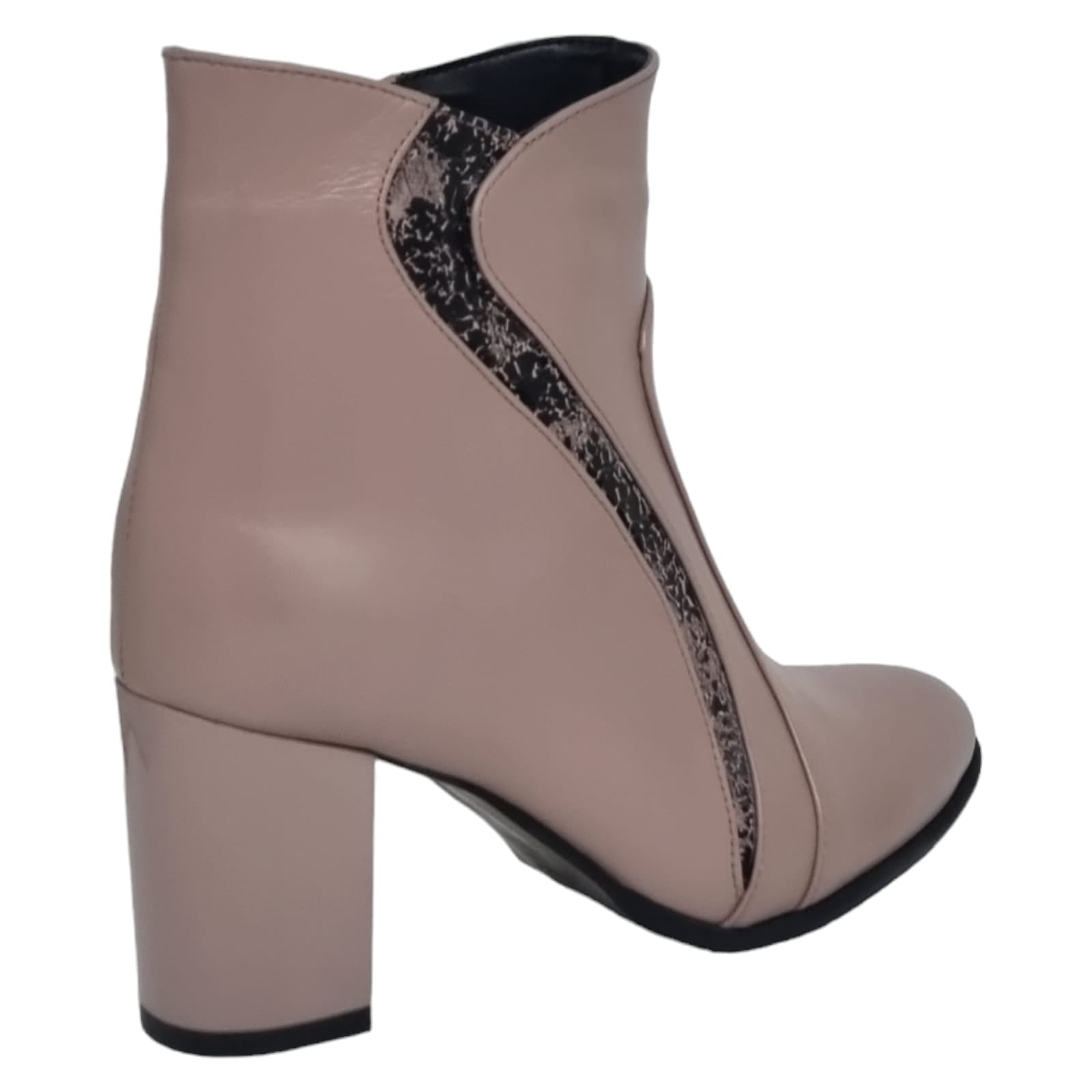 Ghete Damă Elegante Din Piele Naturală Pudra 40105