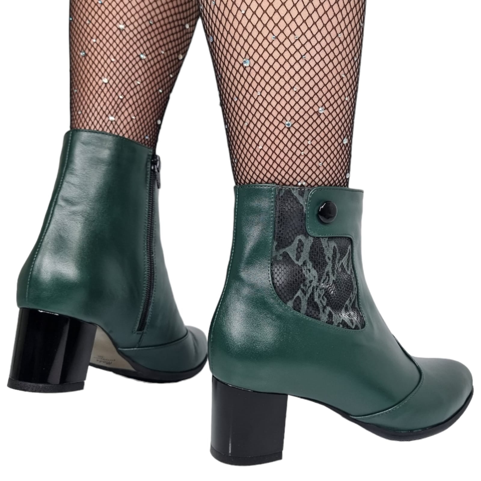 Ghete Damă Elegante Din Piele Naturală Verde 40129