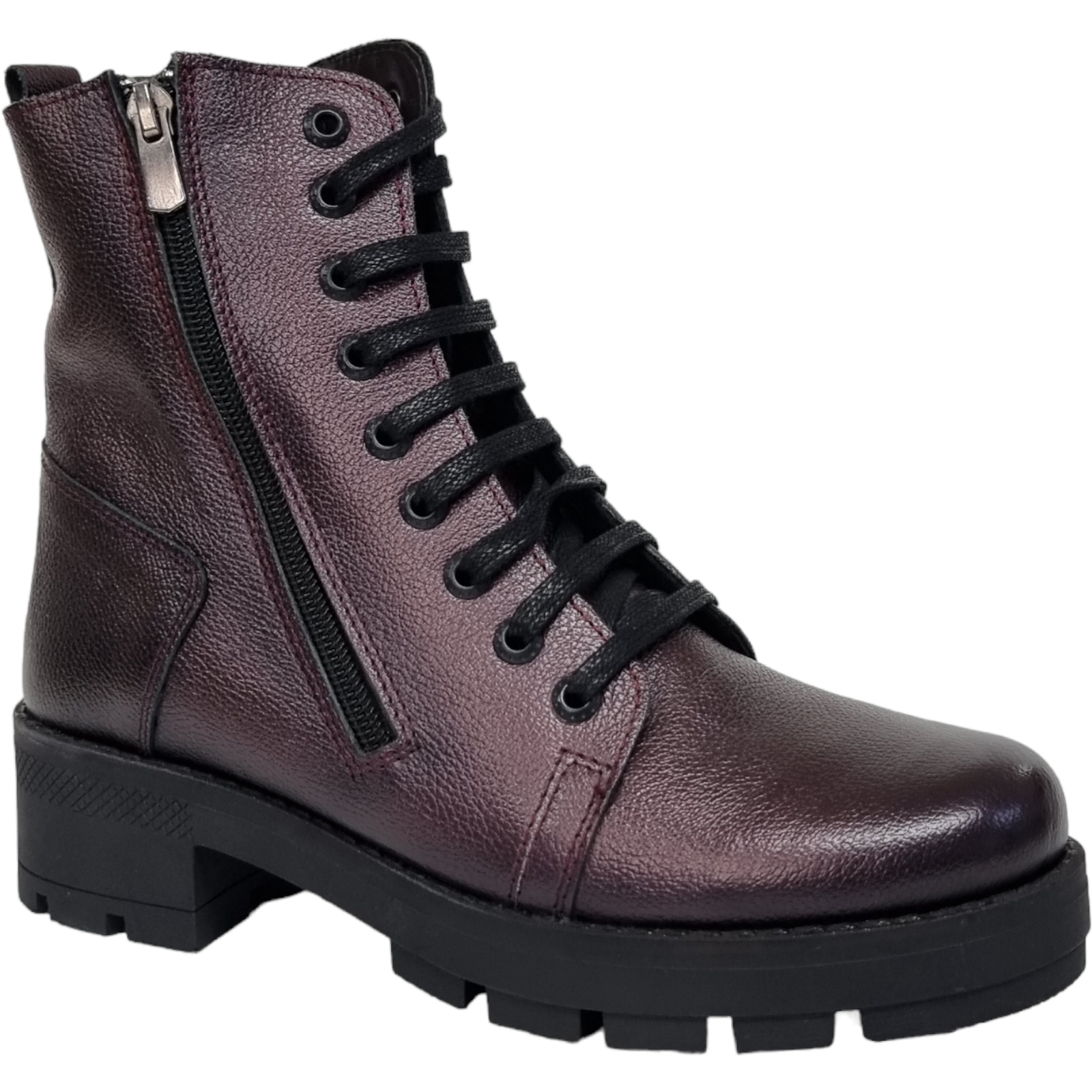 Ghete Damă Casual Din Piele Naturală Bordo 30186