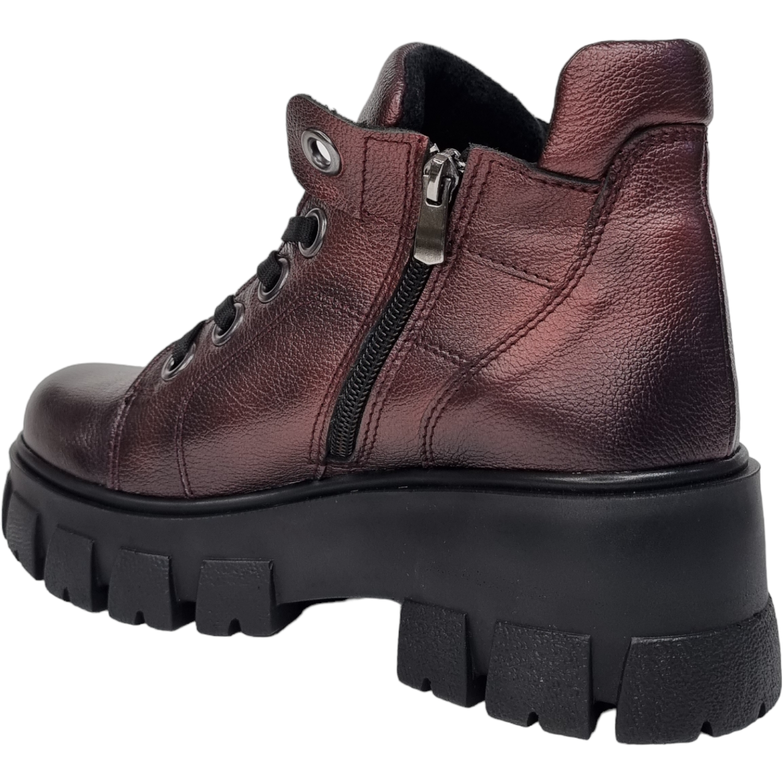 Ghete Damă Casual Din Piele Naturală Bordo 8608