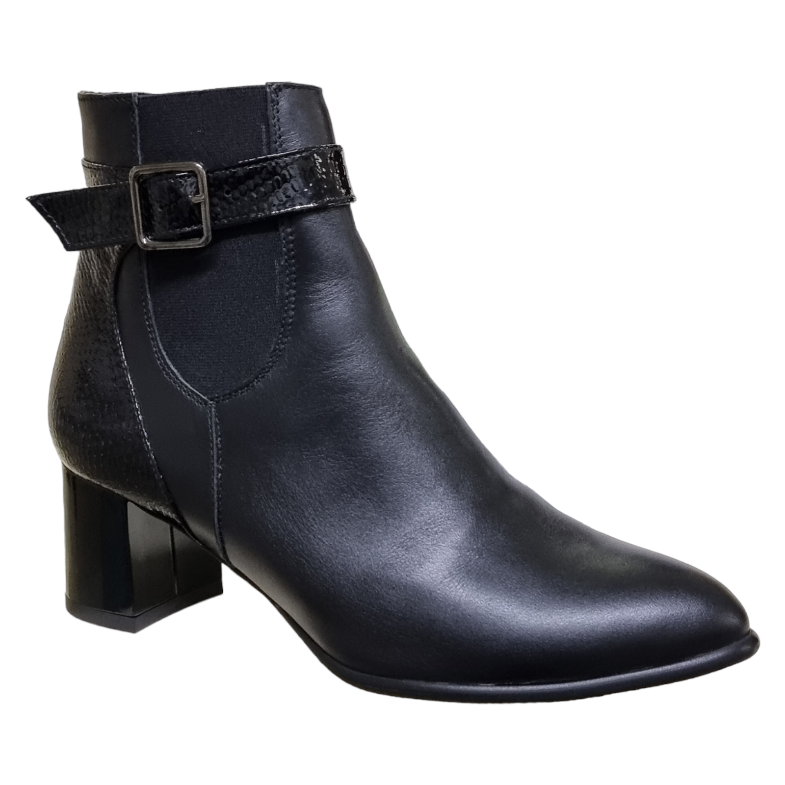 Ghete Damă Elegante Din Piele Naturală Neagra 40117