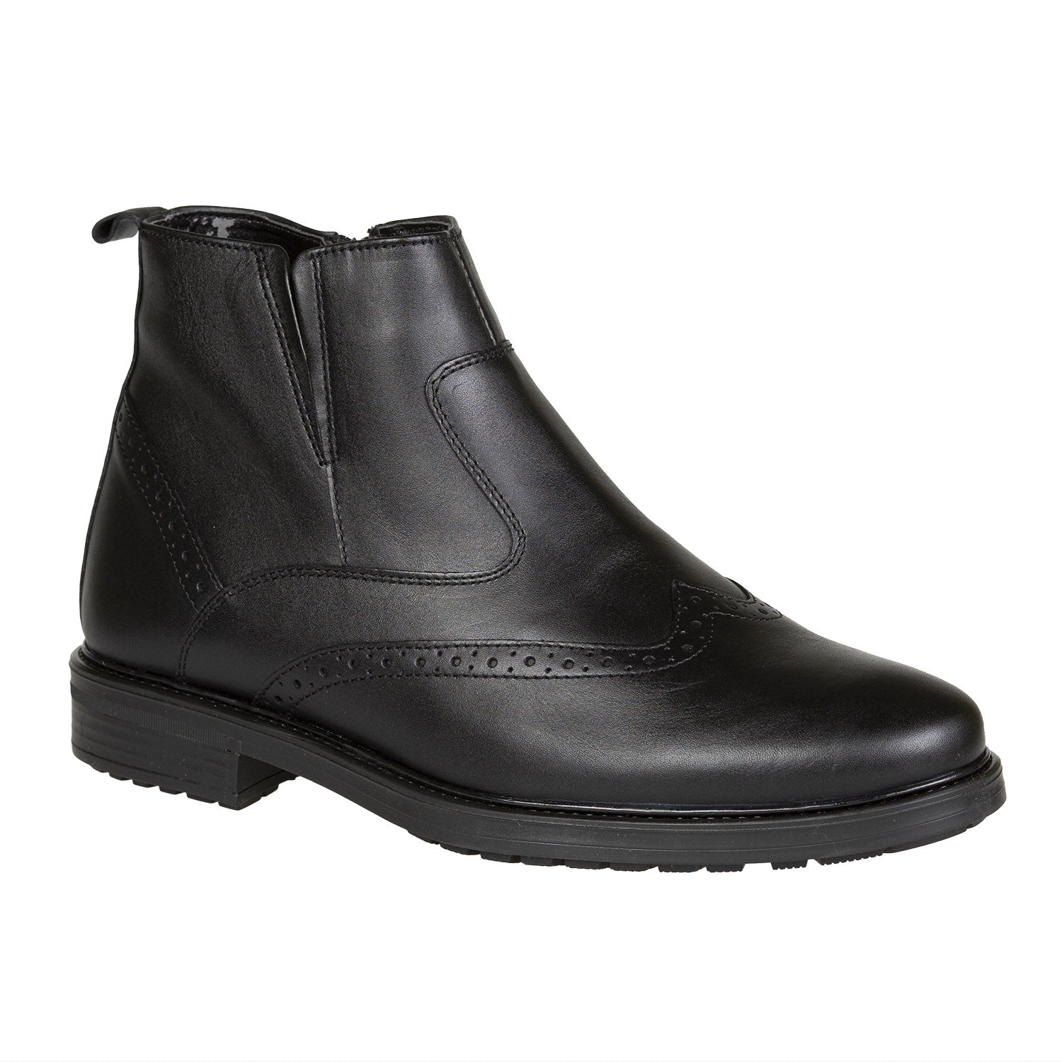 Ghete Bărbați Elegante Din Piele Naturală De Culoare Neagră 50101