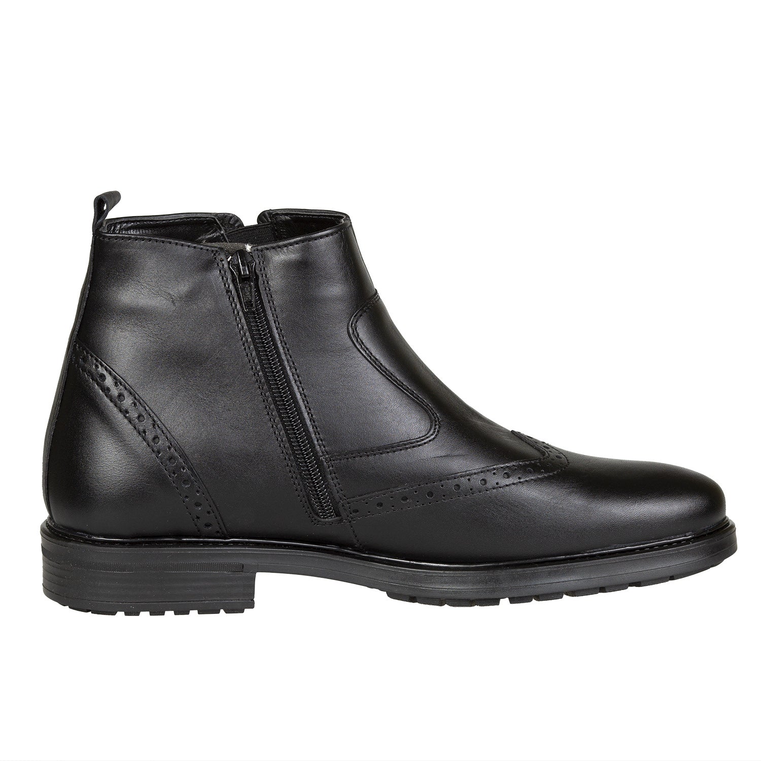 Ghete Bărbați Elegante Din Piele Naturală De Culoare Neagră 50101