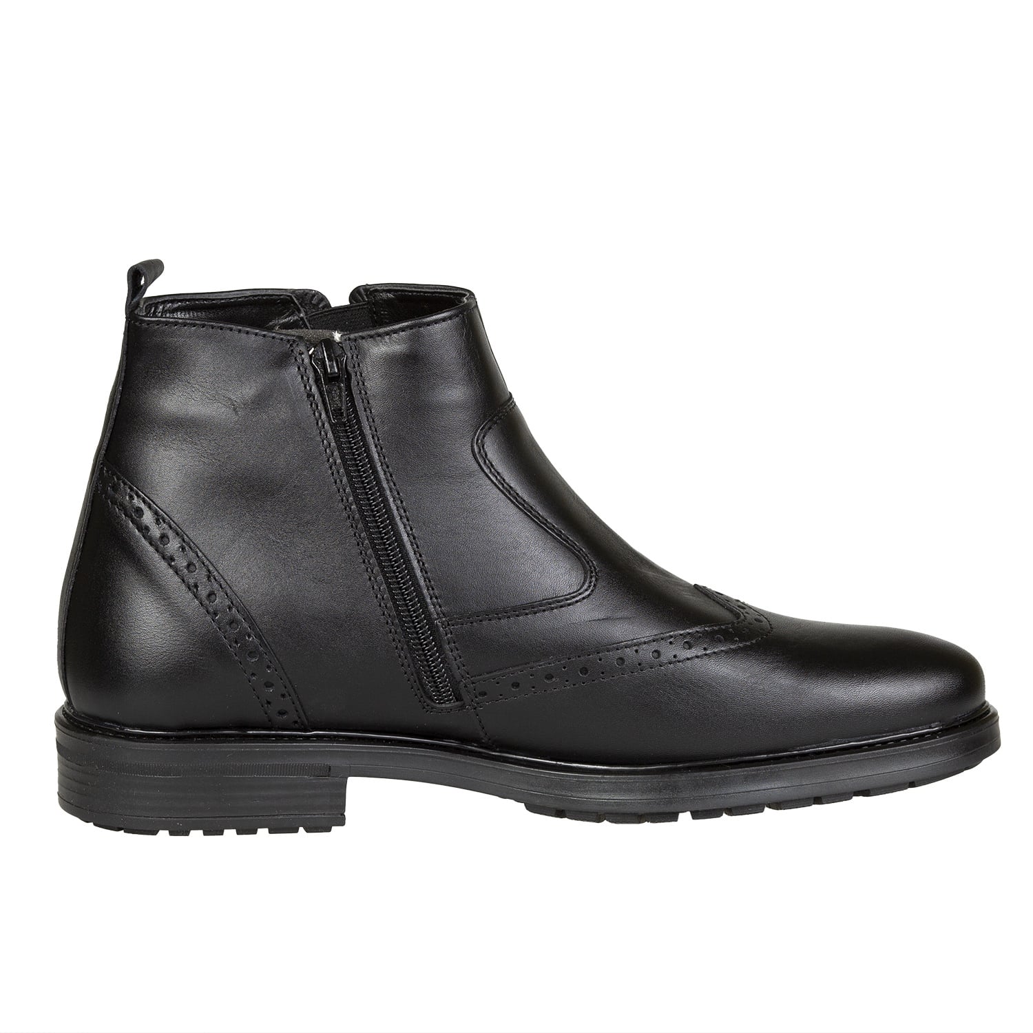Ghete Bărbați Elegante Din Piele Naturală De Culoare Neagră 50101