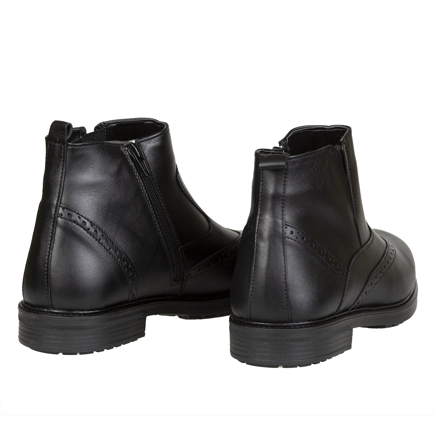 Ghete Bărbați Elegante Din Piele Naturală De Culoare Neagră 50101