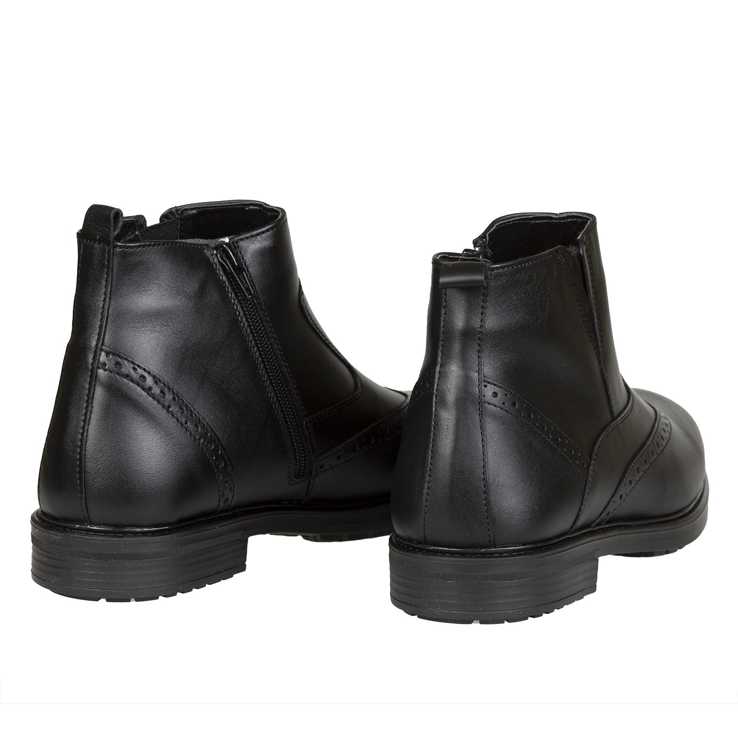 Ghete Bărbați Elegante Din Piele Naturală De Culoare Neagră 50101