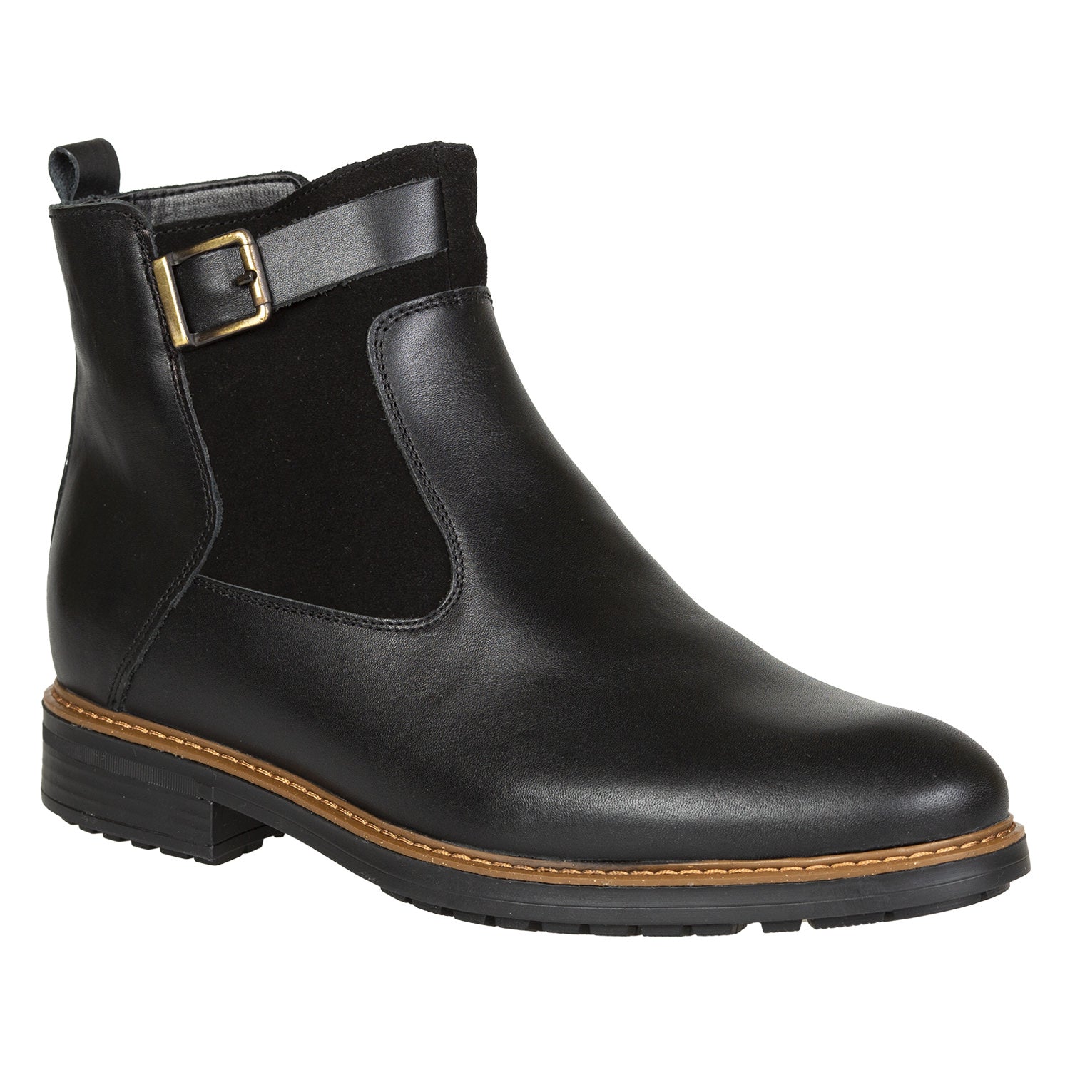 Ghete Bărbați Elegante Din Piele Naturală De Culoare Neagră 50103