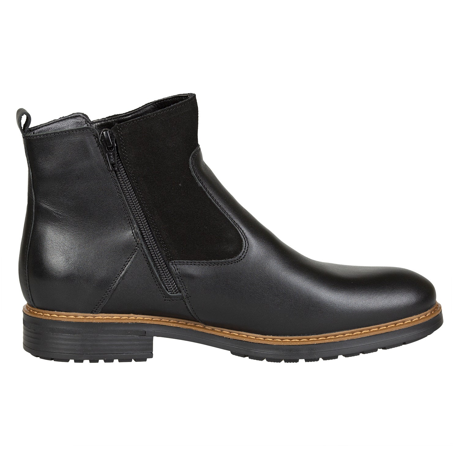 Ghete Bărbați Elegante Din Piele Naturală De Culoare Neagră 50103