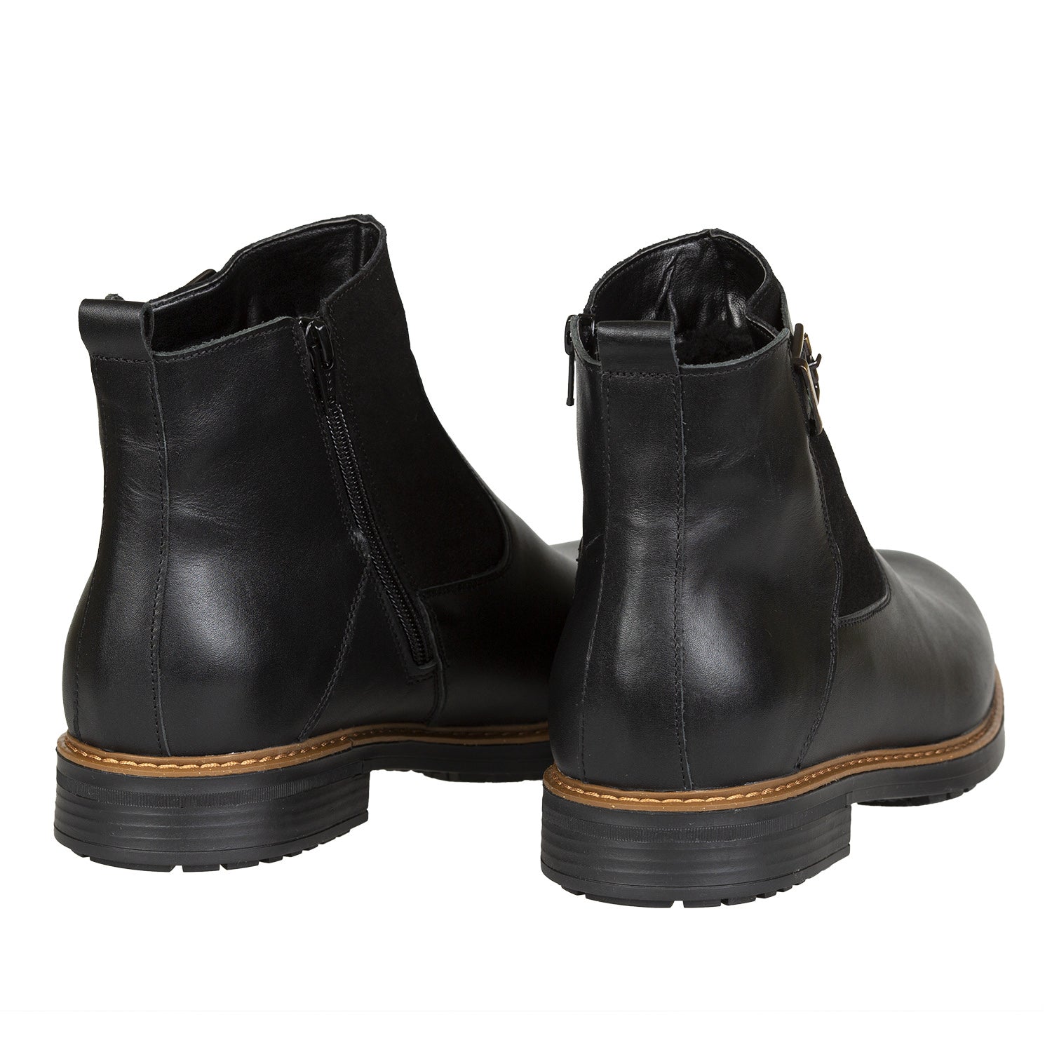 Ghete Bărbați Elegante Din Piele Naturală De Culoare Neagră 50103