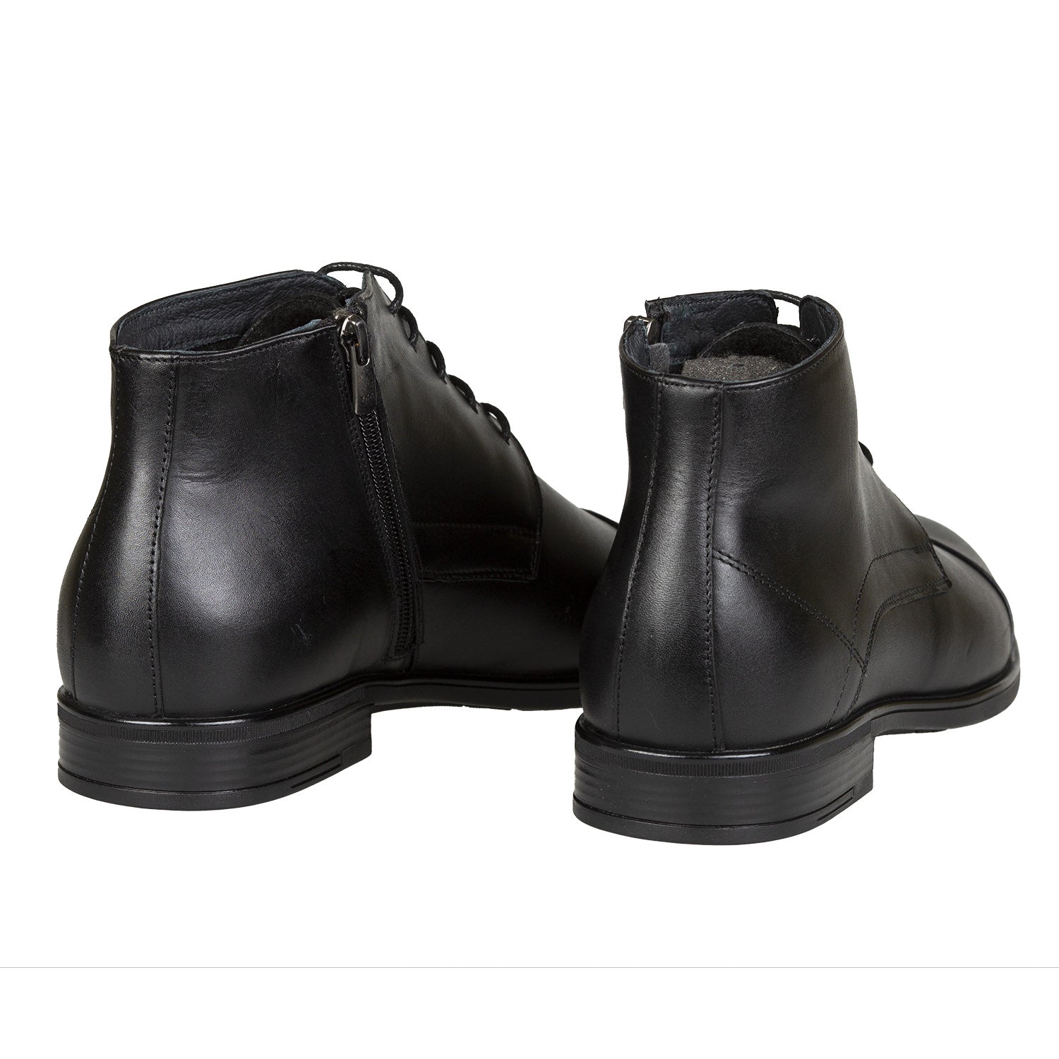Ghete Bărbați Elegante Din Piele Naturală De Culoare Neagră 50104