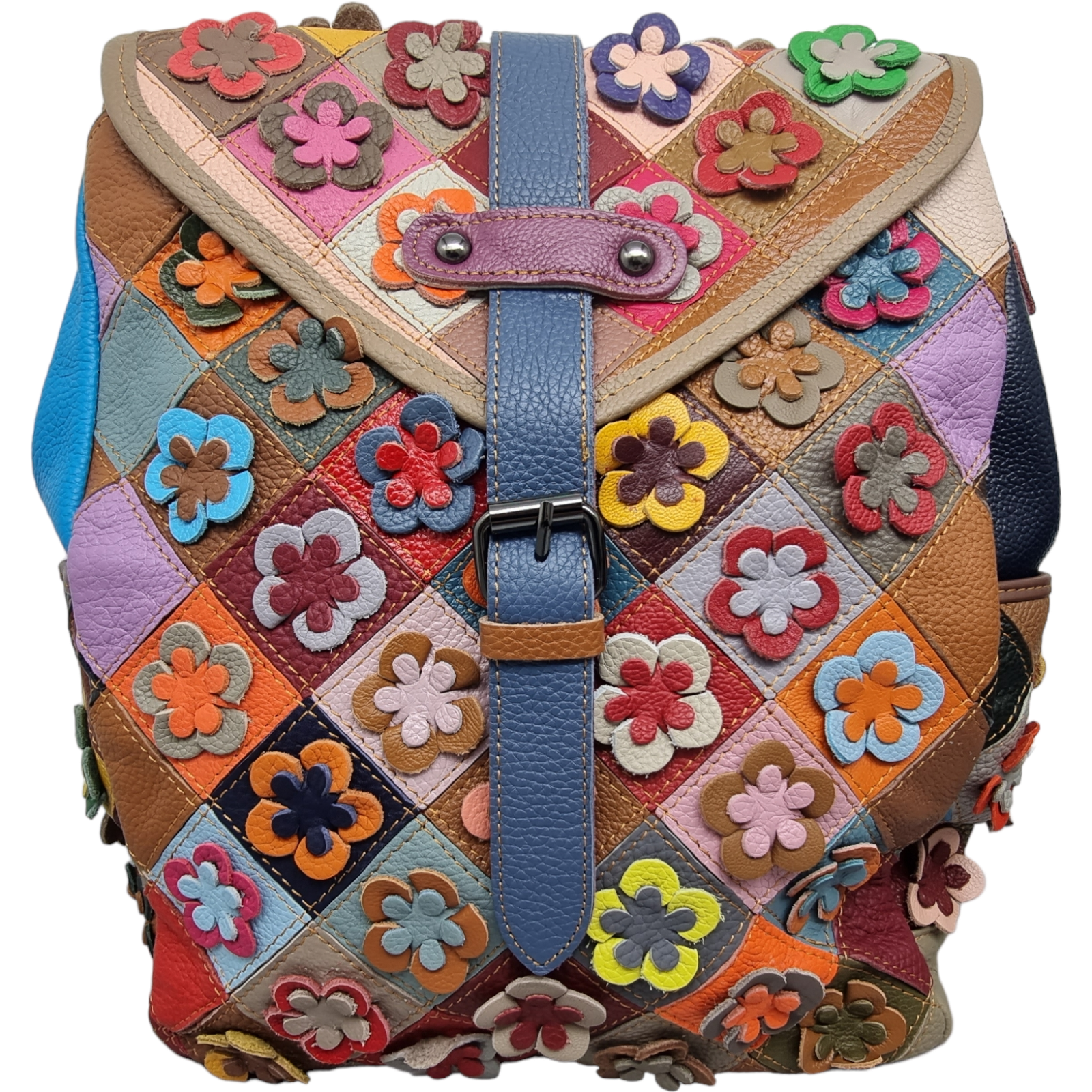 Ghiozdan Damă Din Piele Naturală Multicolor 11008