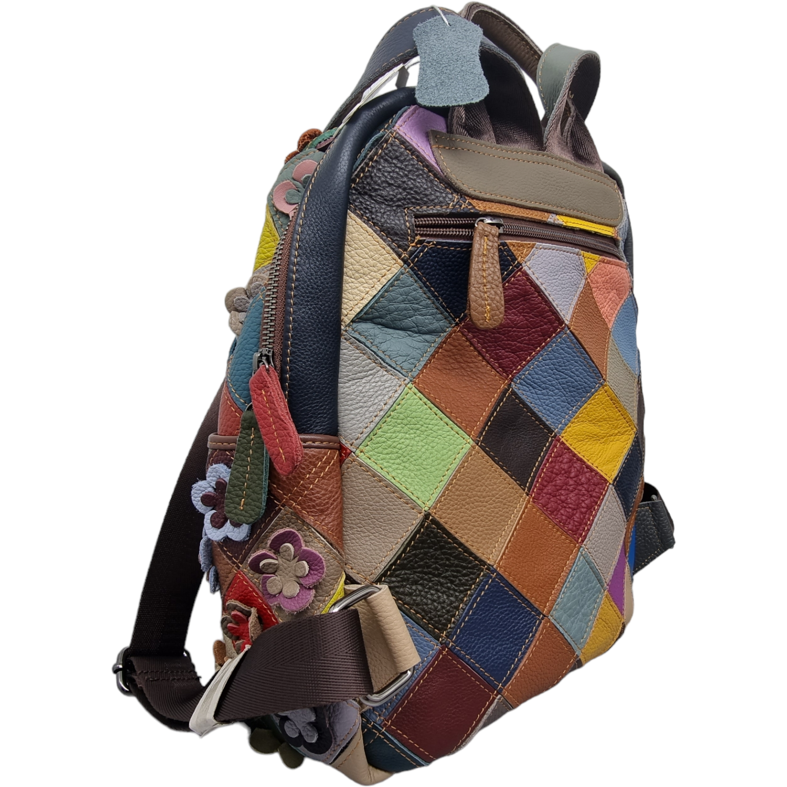 Ghiozdan Damă Din Piele Naturală Multicolor 11009