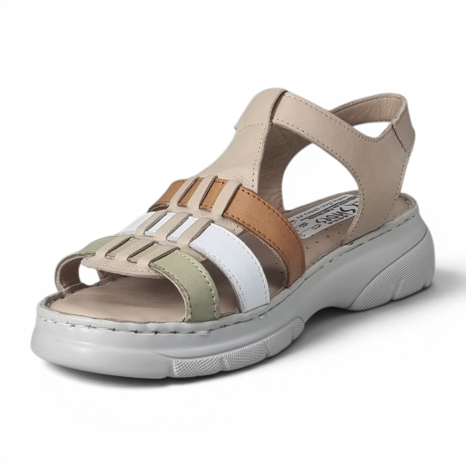 Sandale Damă Casual Confort Din Piele Naturală Bej 13840