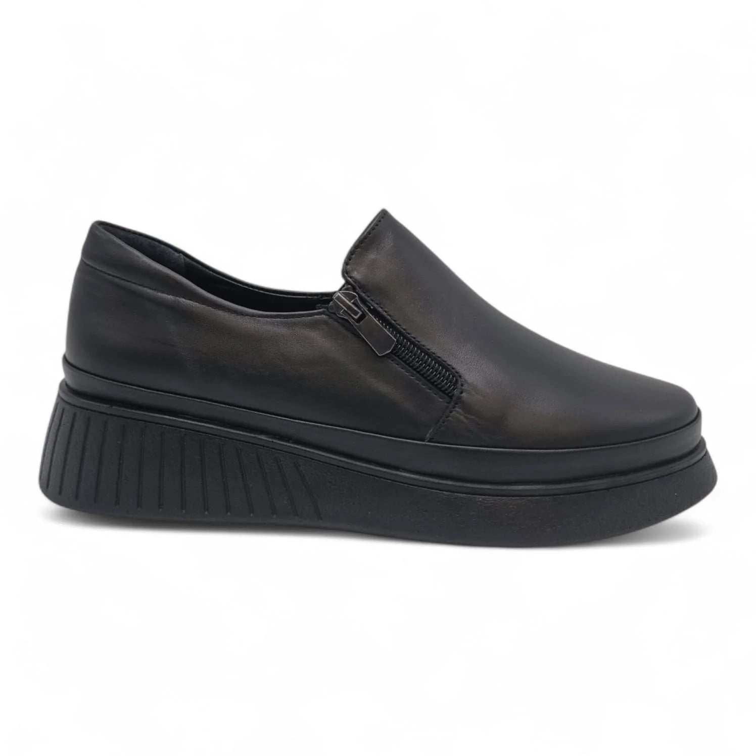 Pantofi Damă Casual Confort Din Piele Naturală Neagră 25442