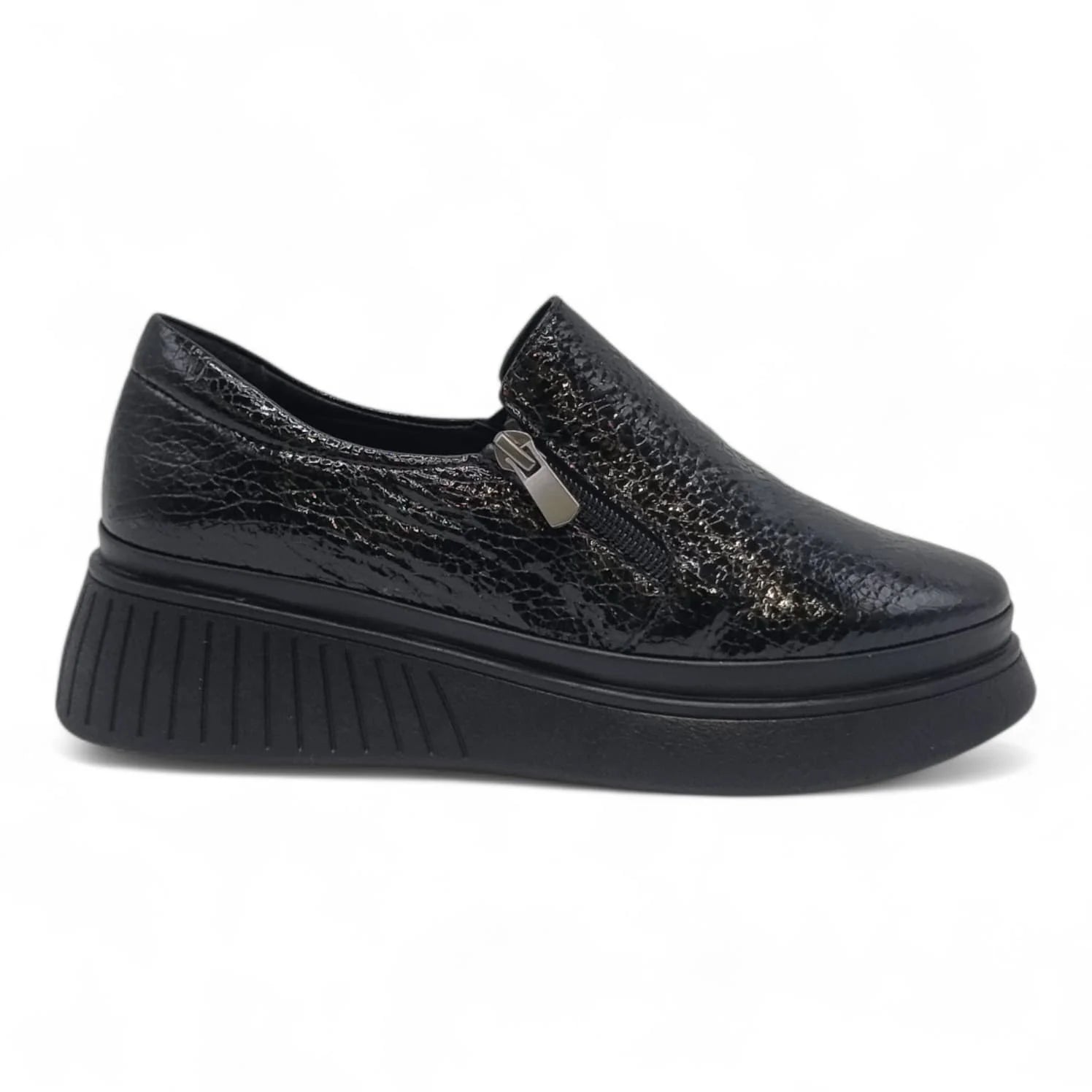 Pantofi Damă Casual Confort Din Piele Naturală Neagră 25441