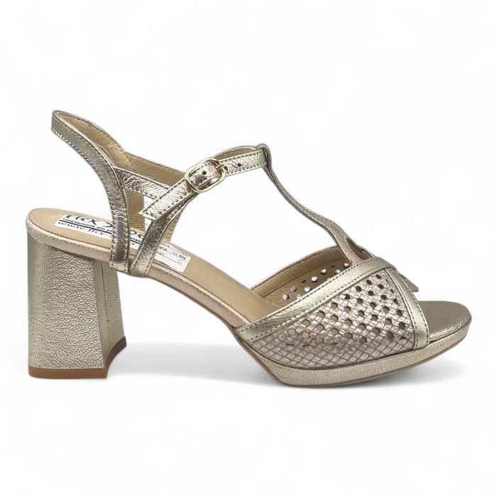 Sandale Damă Elegante Din Piele Naturală Aurie 6673