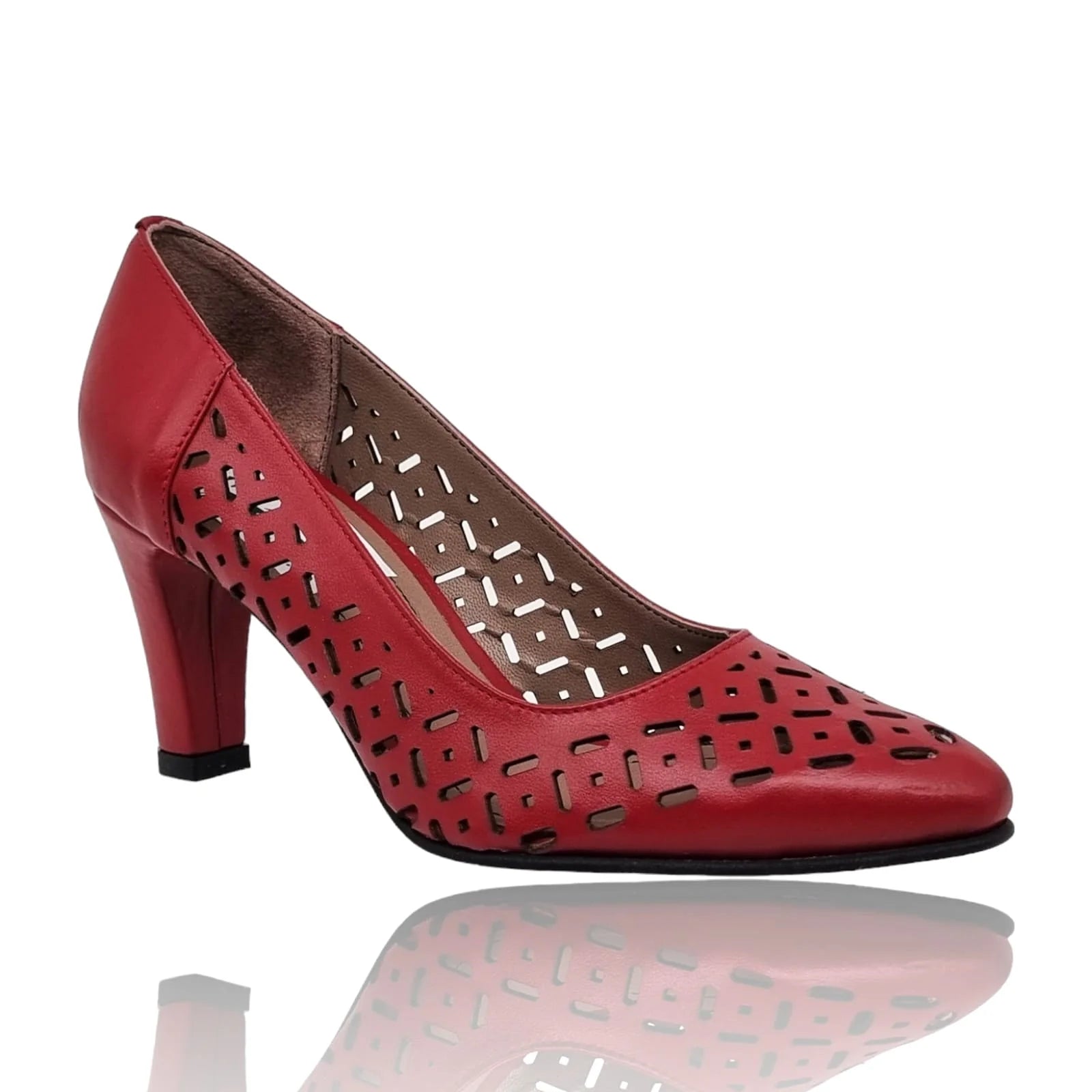 Pantofi Damă Eleganți Din Piele Naturală Roșie 20106