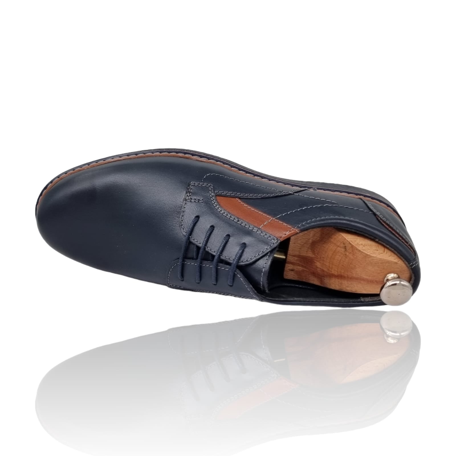 Pantofi Bărbați Casual Confort Din Piele Naturală Blue Maro 2502