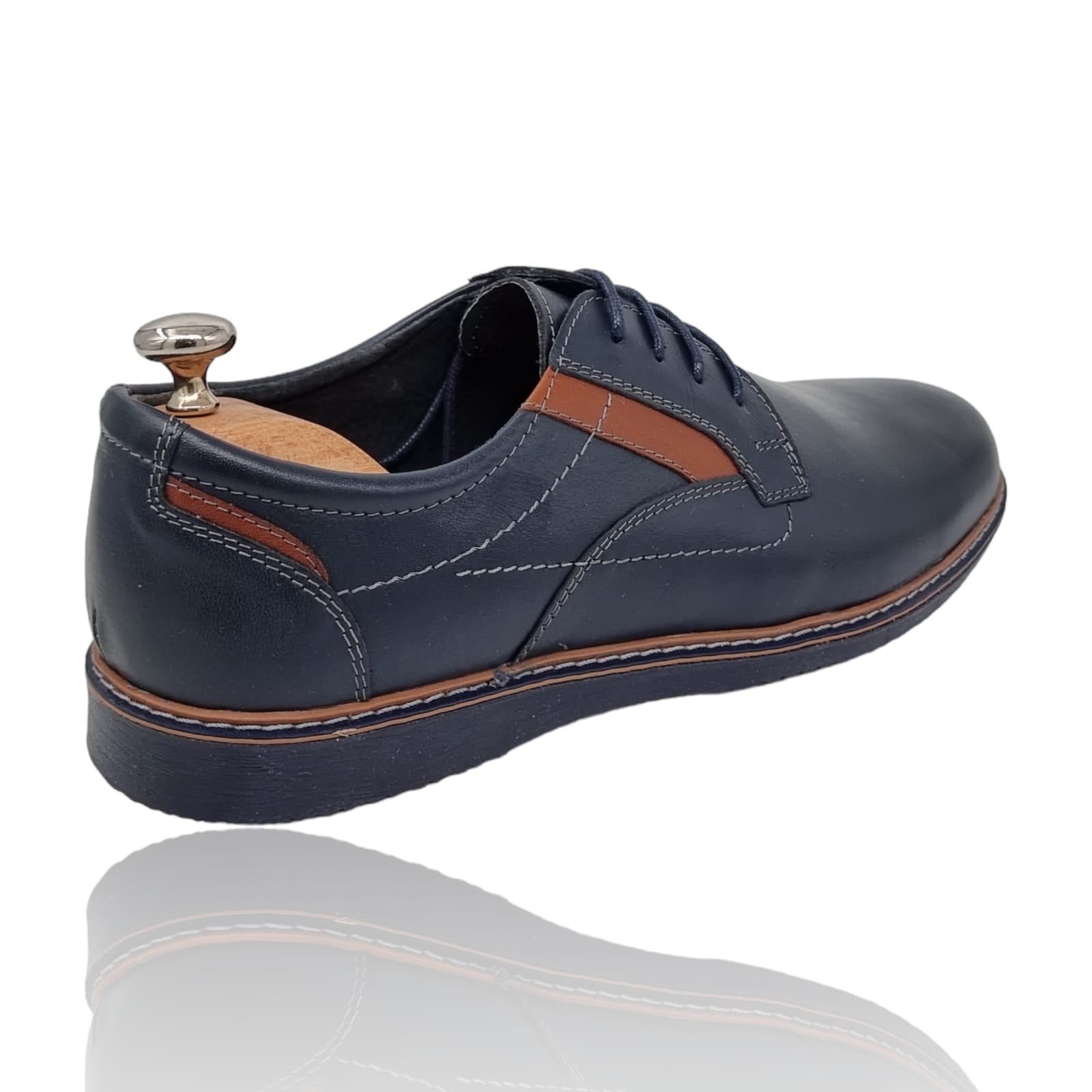 Pantofi Bărbați Casual Confort Din Piele Naturală Blue Maro 2502
