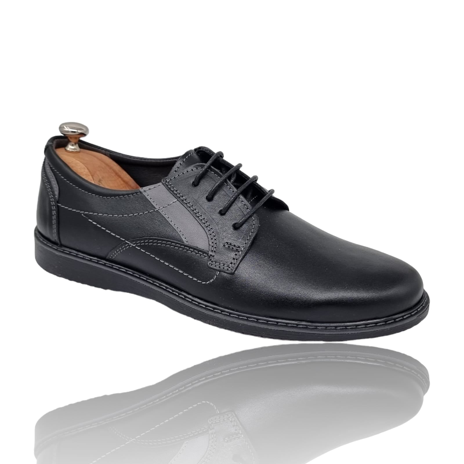 Pantofi Bărbați Casual Confort Din Piele Naturală Neagră 2501
