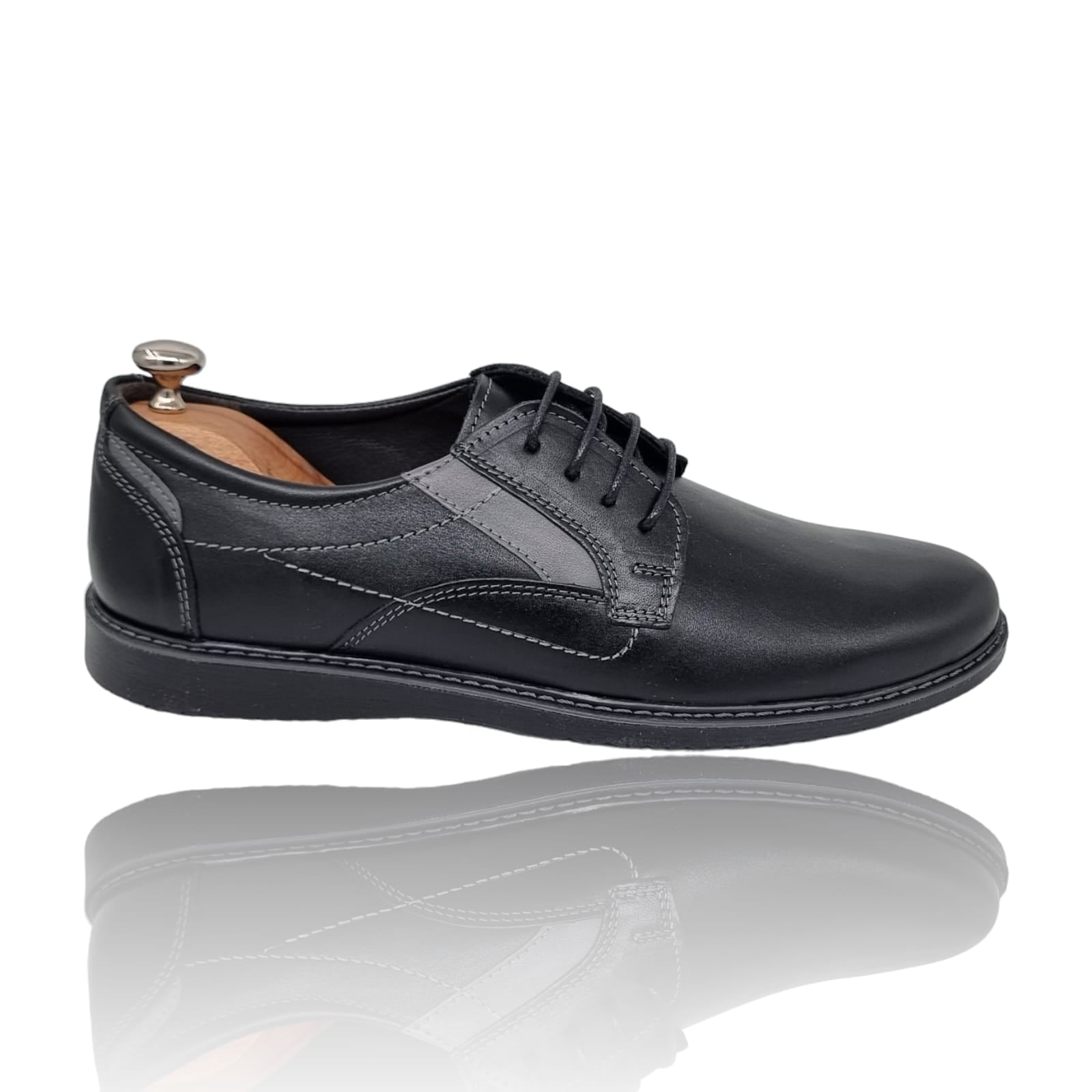 Pantofi Bărbați Casual Confort Din Piele Naturală Neagră 2501