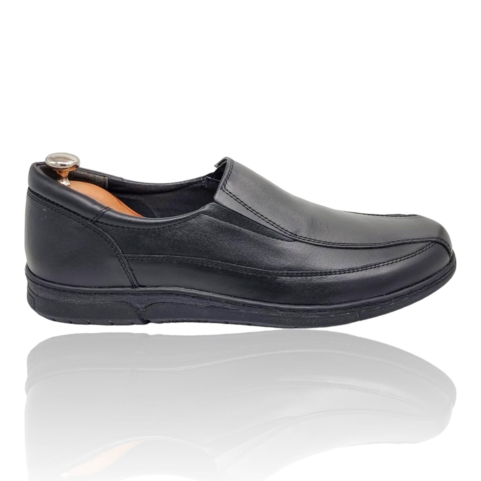 Pantofi Bărbați Casual Din Piele Naturală Neagra 2563