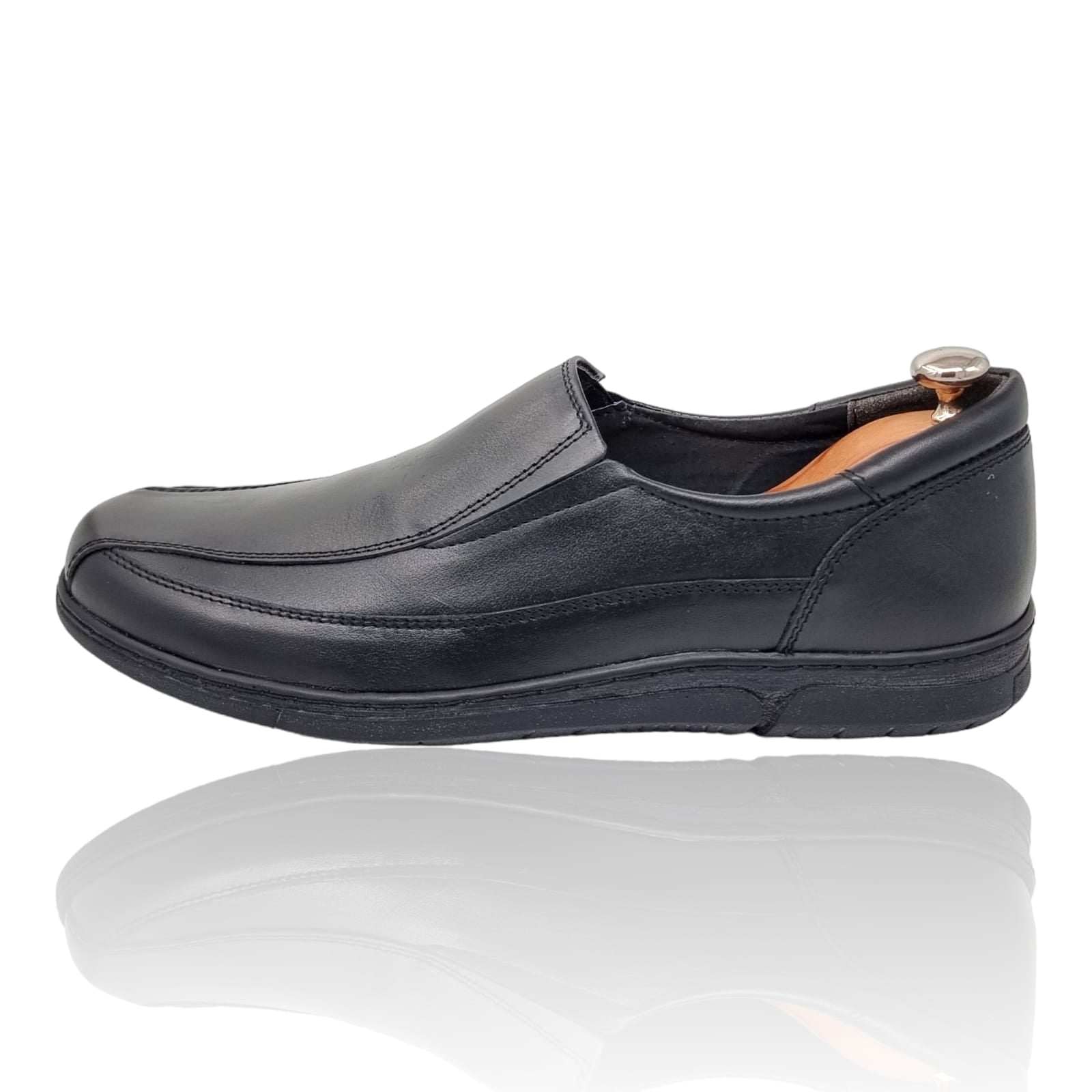Pantofi Bărbați Casual Din Piele Naturală Neagra 2563