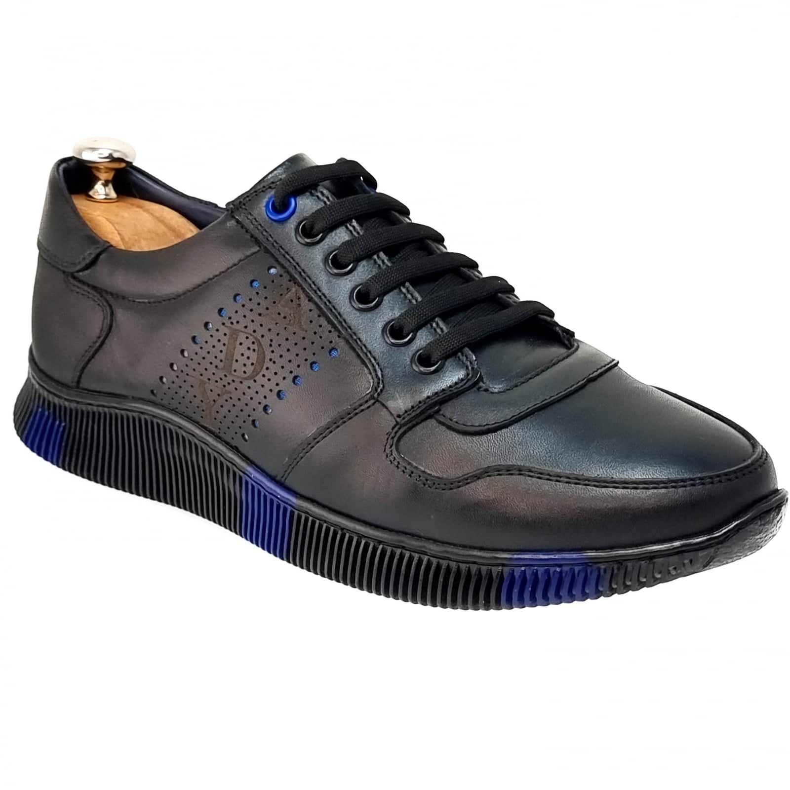 Pantofi Bărbați Sport Din Piele Naturală Neagră 3512