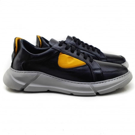 Pantofi Bărbați Sport Din Piele Naturală Neagră 3513