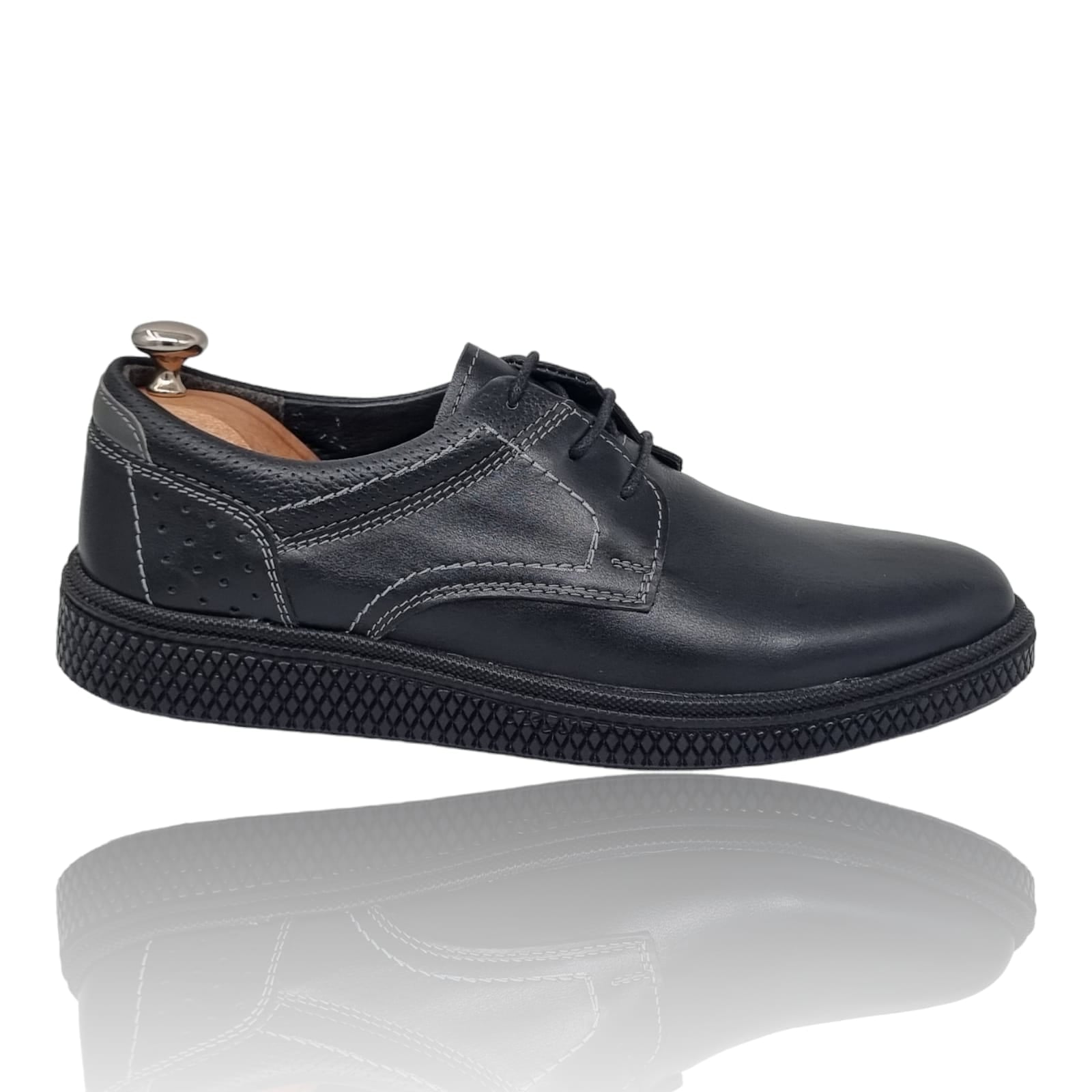 Pantofi Bărbați Casual Din Piele Naturală Neagră 2525