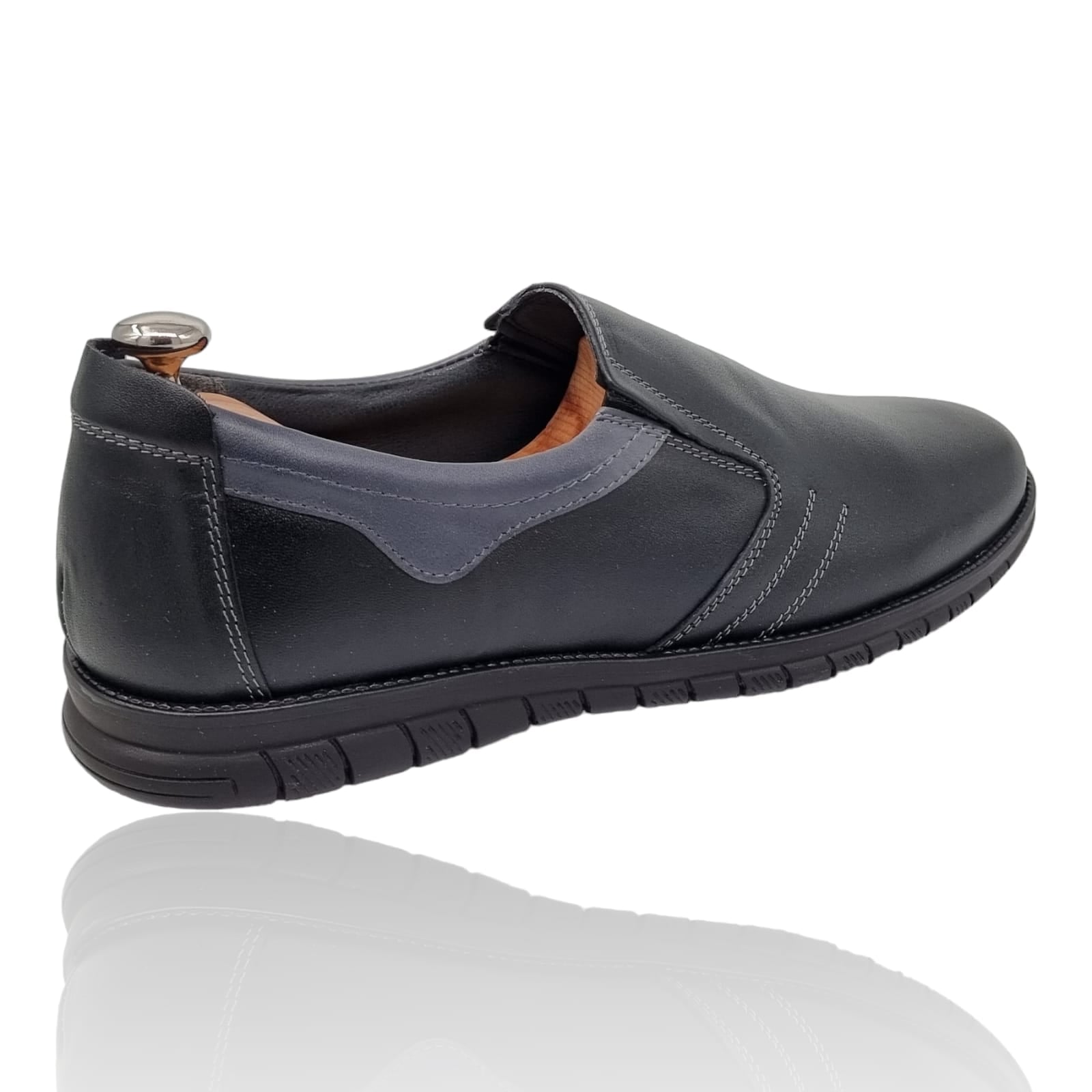 Pantofi Bărbați Casual Din Piele Naturală Neagra 2557